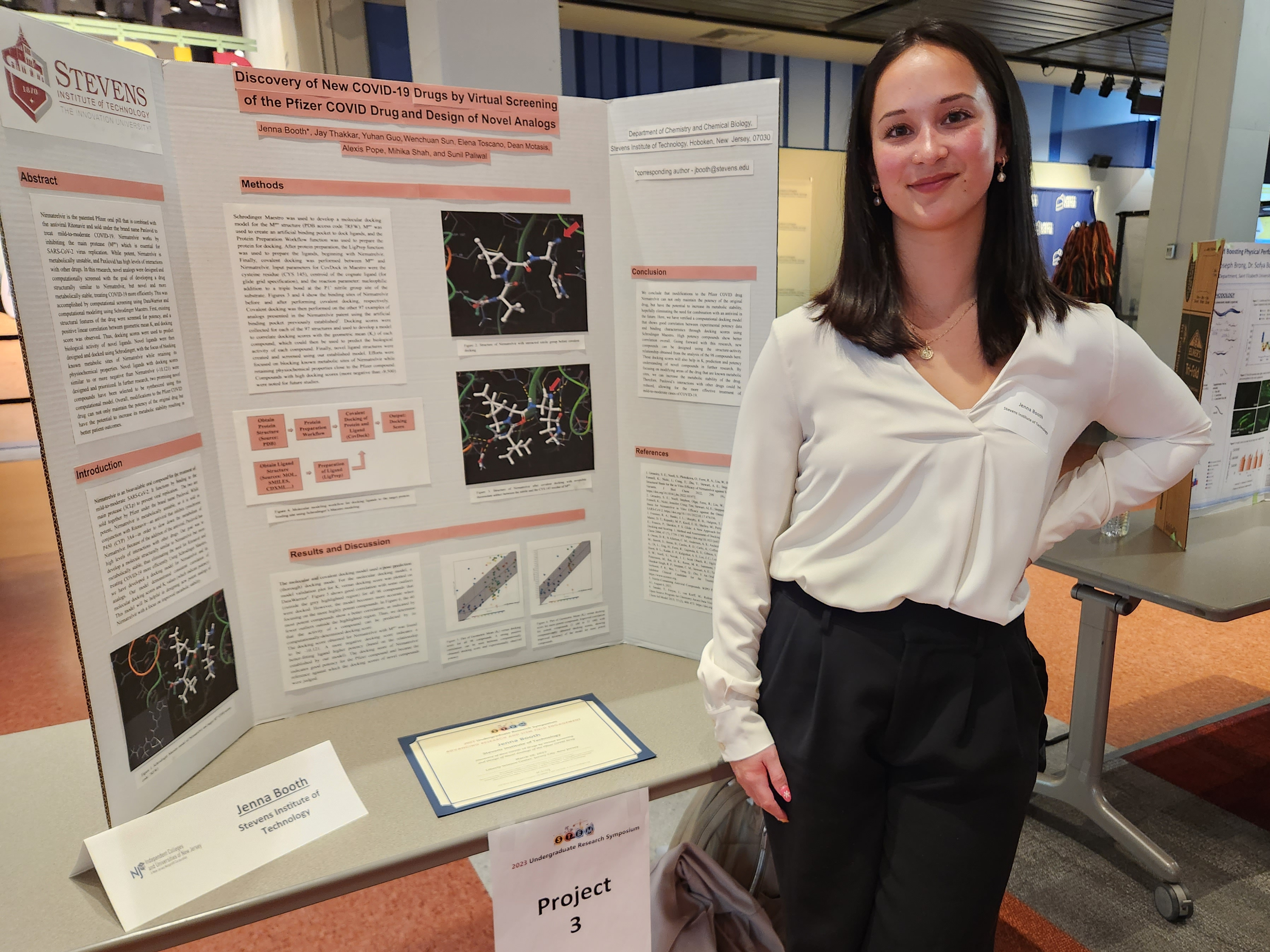 Jenna Booth ’23 with her research poster at ICUNJ 2023