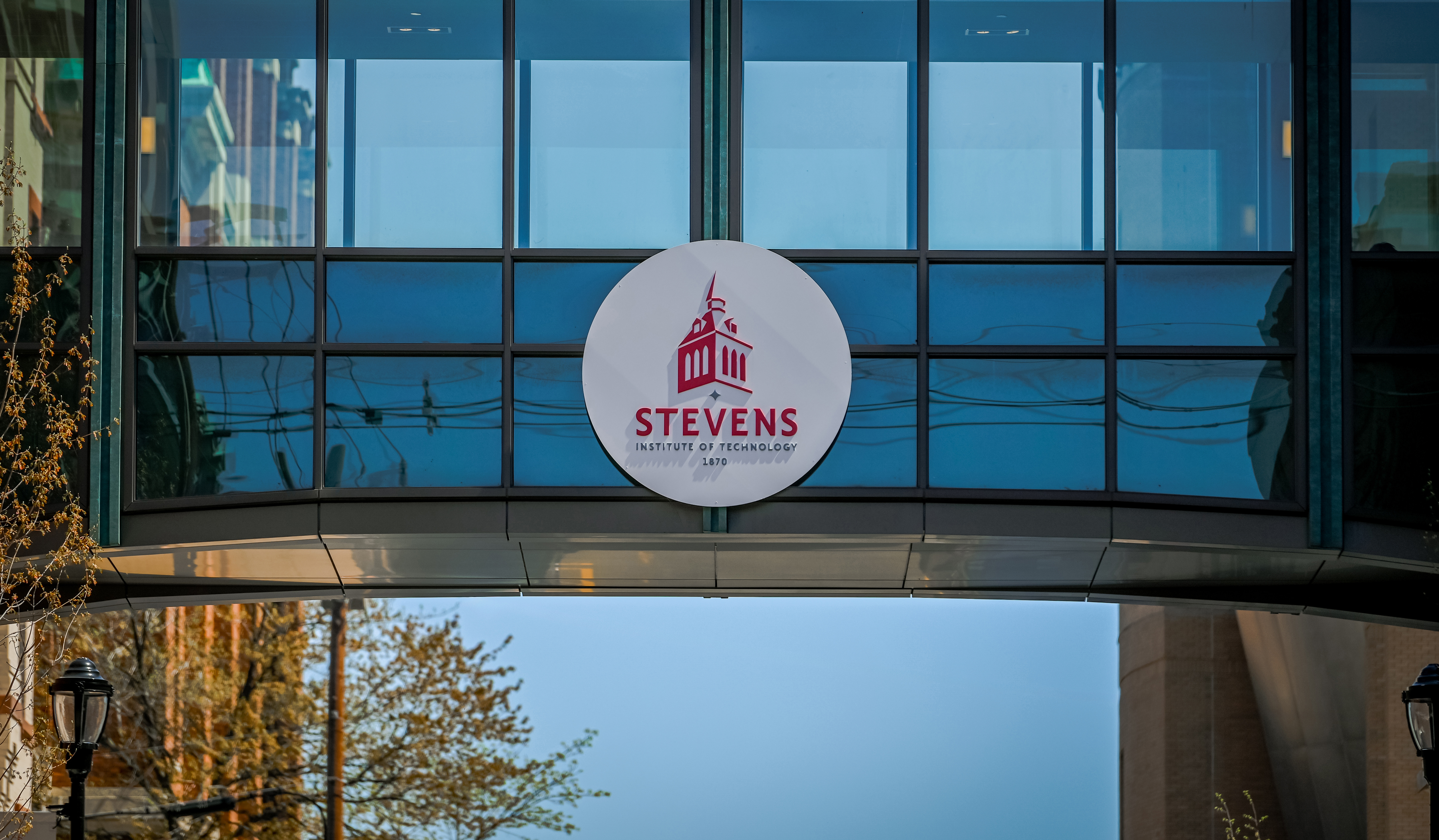 Gateway overpass with Stevens logo