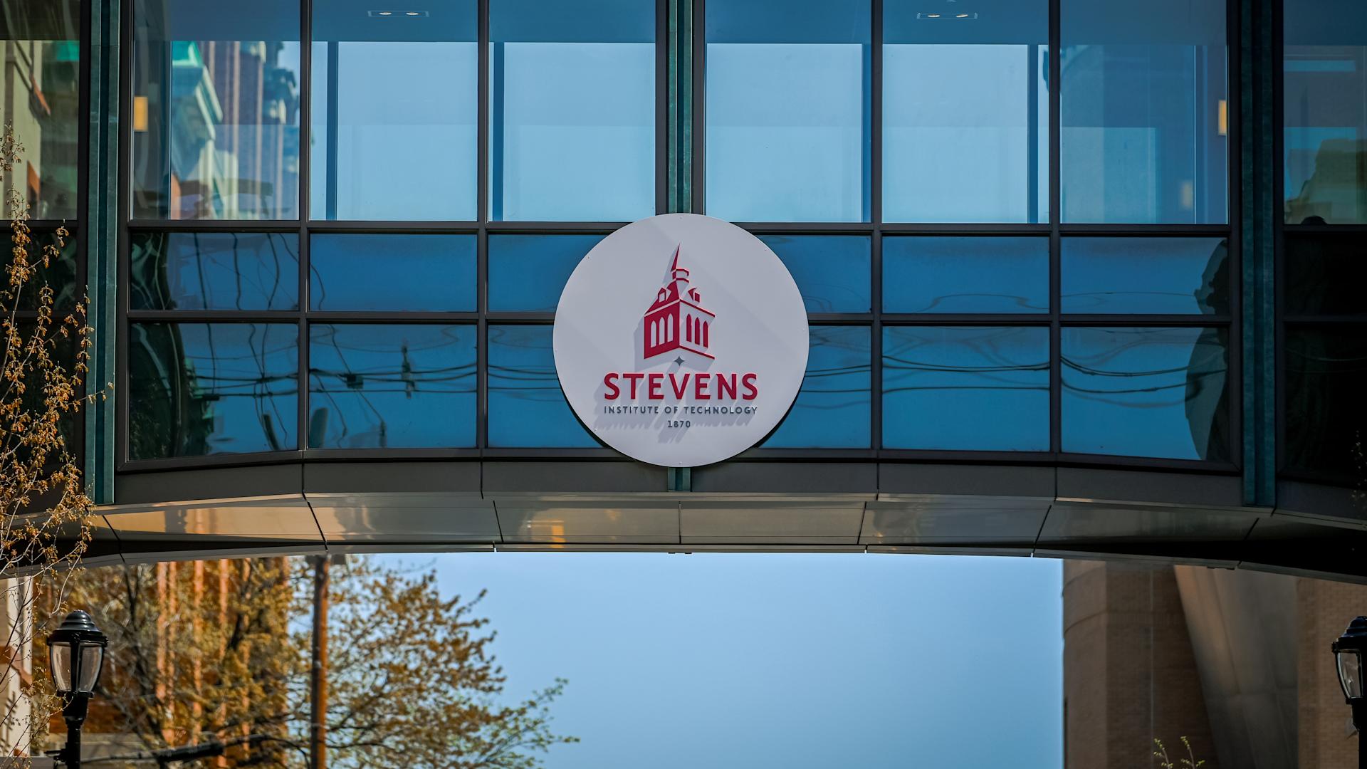 Gateway overpass with Stevens logo