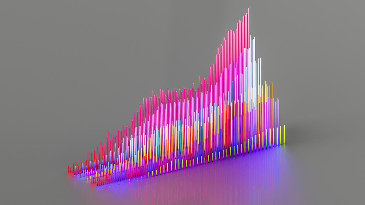 A graphic design of financial statistics