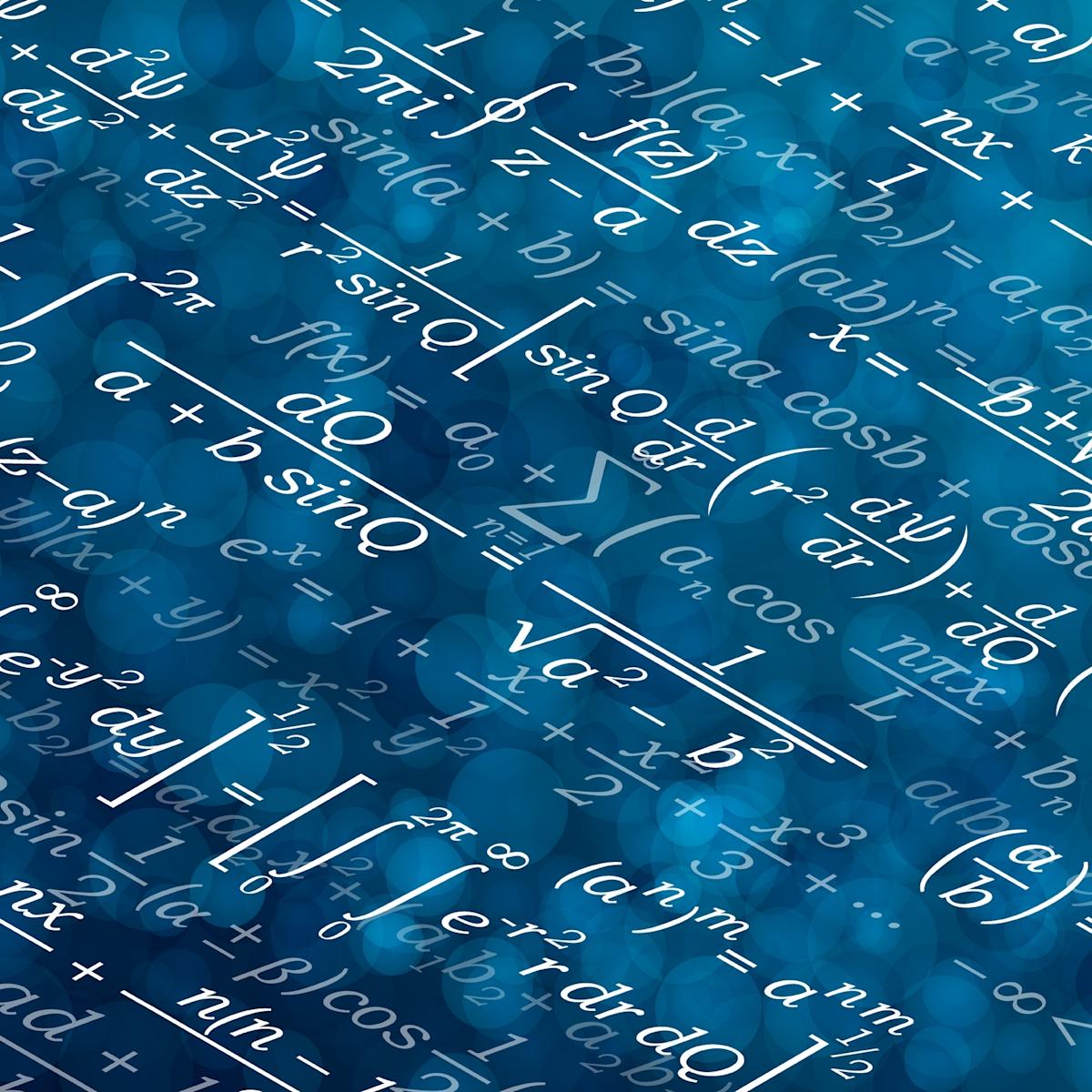 Mathematical equations overlapping each other