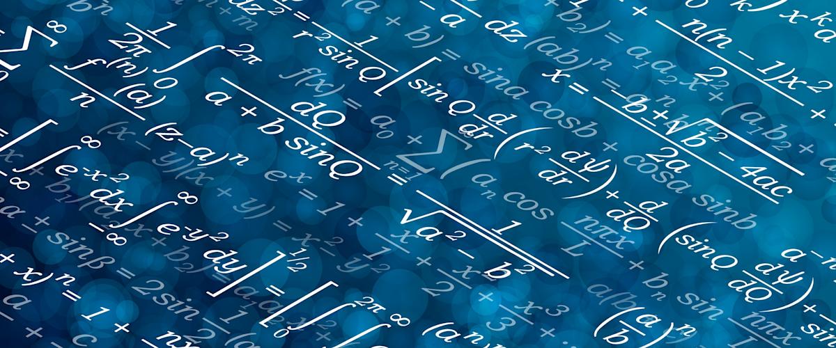 Mathematical equations overlapping each other