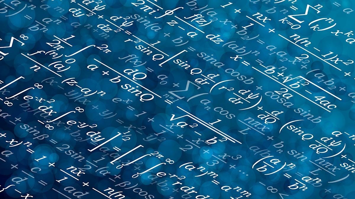 Mathematical equations overlapping each other