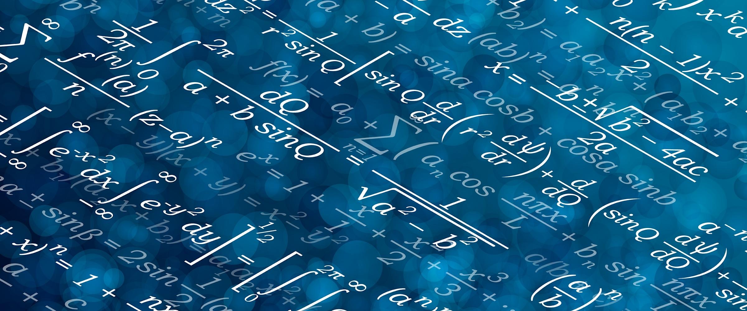 Mathematical equations overlapping each other