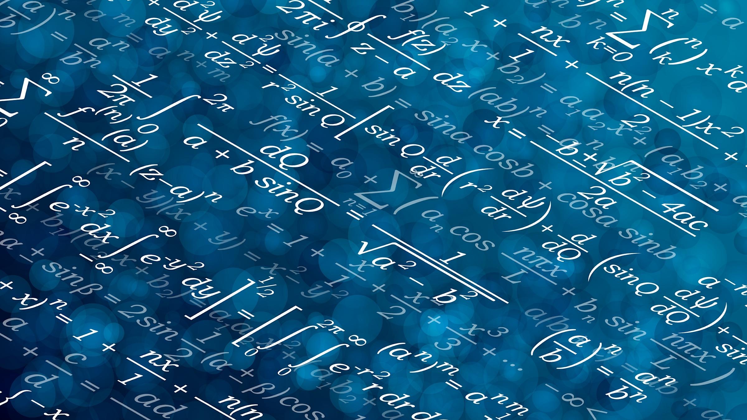 Mathematical equations overlapping each other