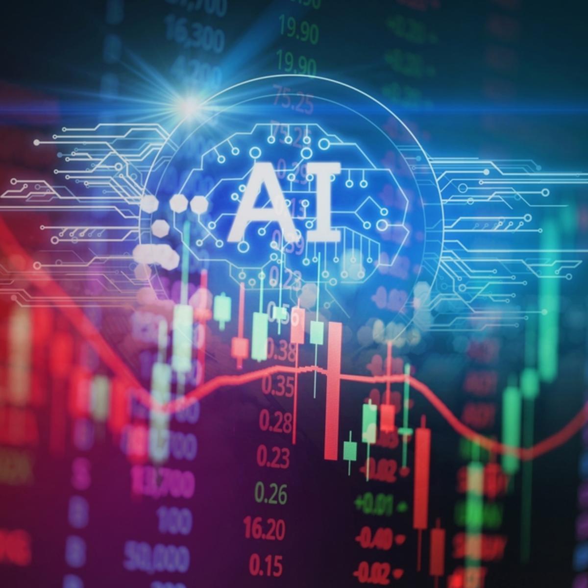 AI stock market graph trading analysis investment financial, stock exchange financial forex graph stock market graph chart business crisis crash grow up profits win up trend server digital technology
