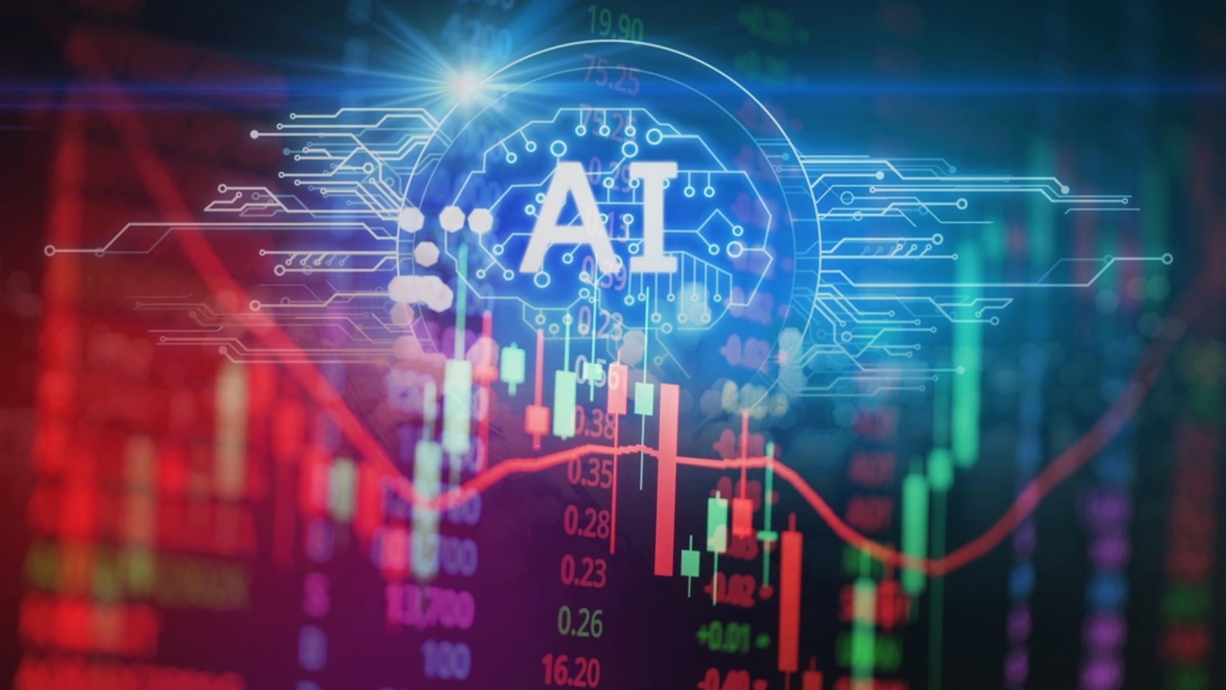 AI stock market graph trading analysis investment financial, stock exchange financial forex graph stock market graph chart business crisis crash grow up profits win up trend server digital technology