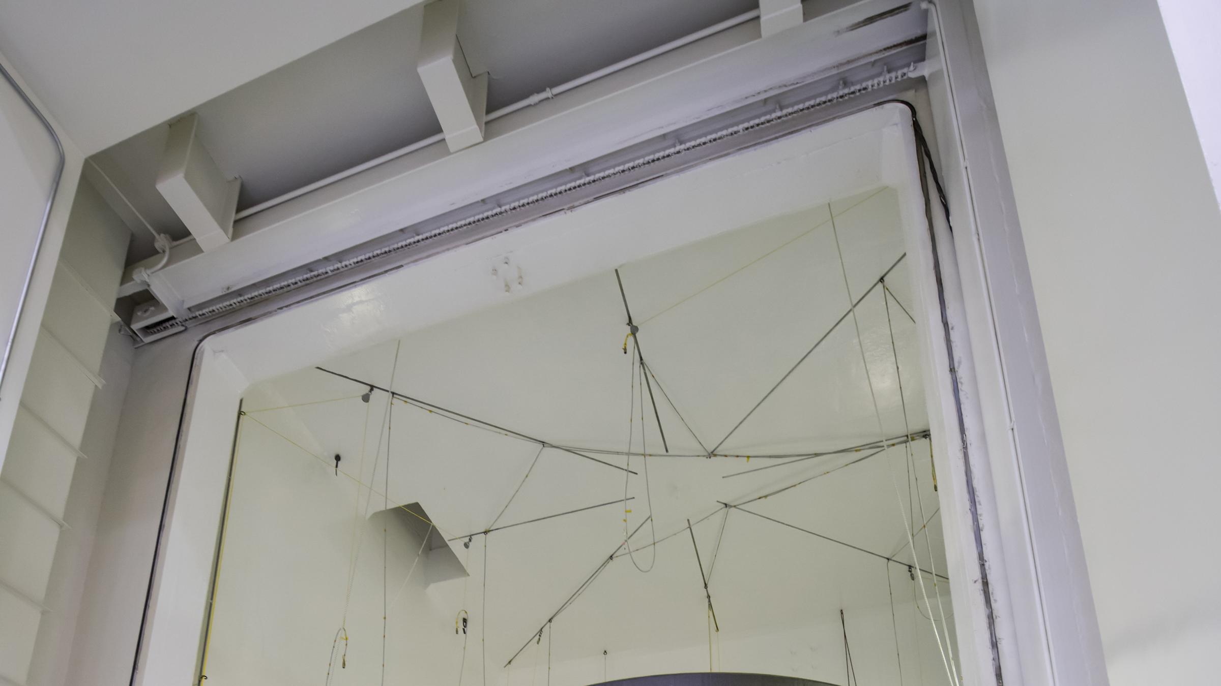 inspection of the Mars 2020 Cruise Stage Solar Arrays during acoustic testing at JPL