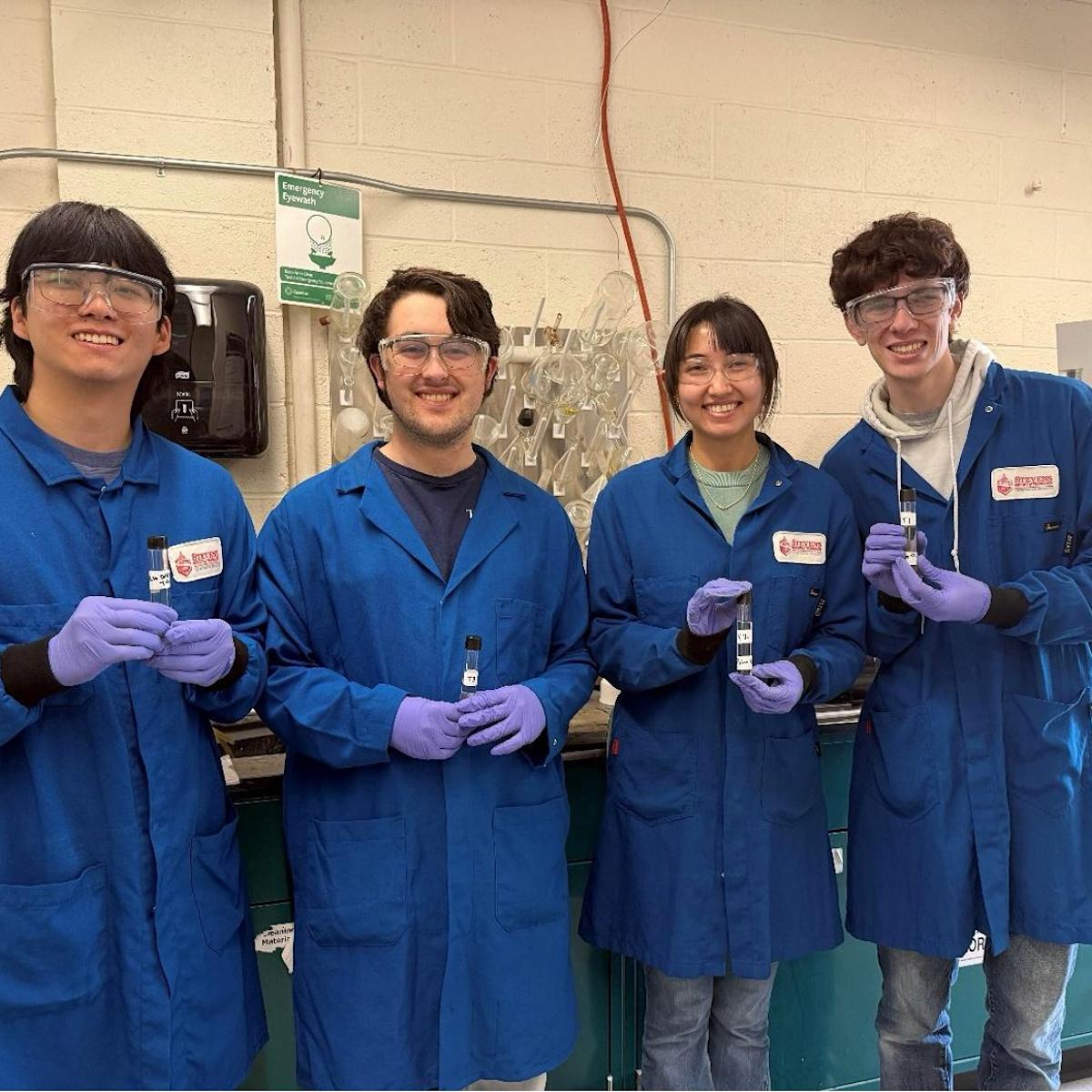 From left to right: Stevens seniors Aaron Wong, Christopher Oliveira, Alexandra VanderVeer, and Robert Olson.