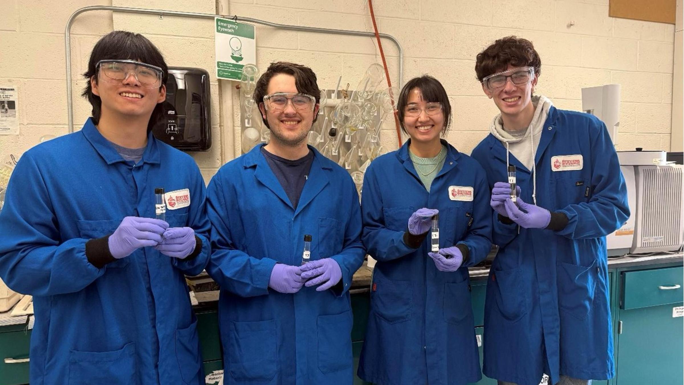From left to right: Stevens seniors Aaron Wong, Christopher Oliveira, Alexandra VanderVeer, and Robert Olson.