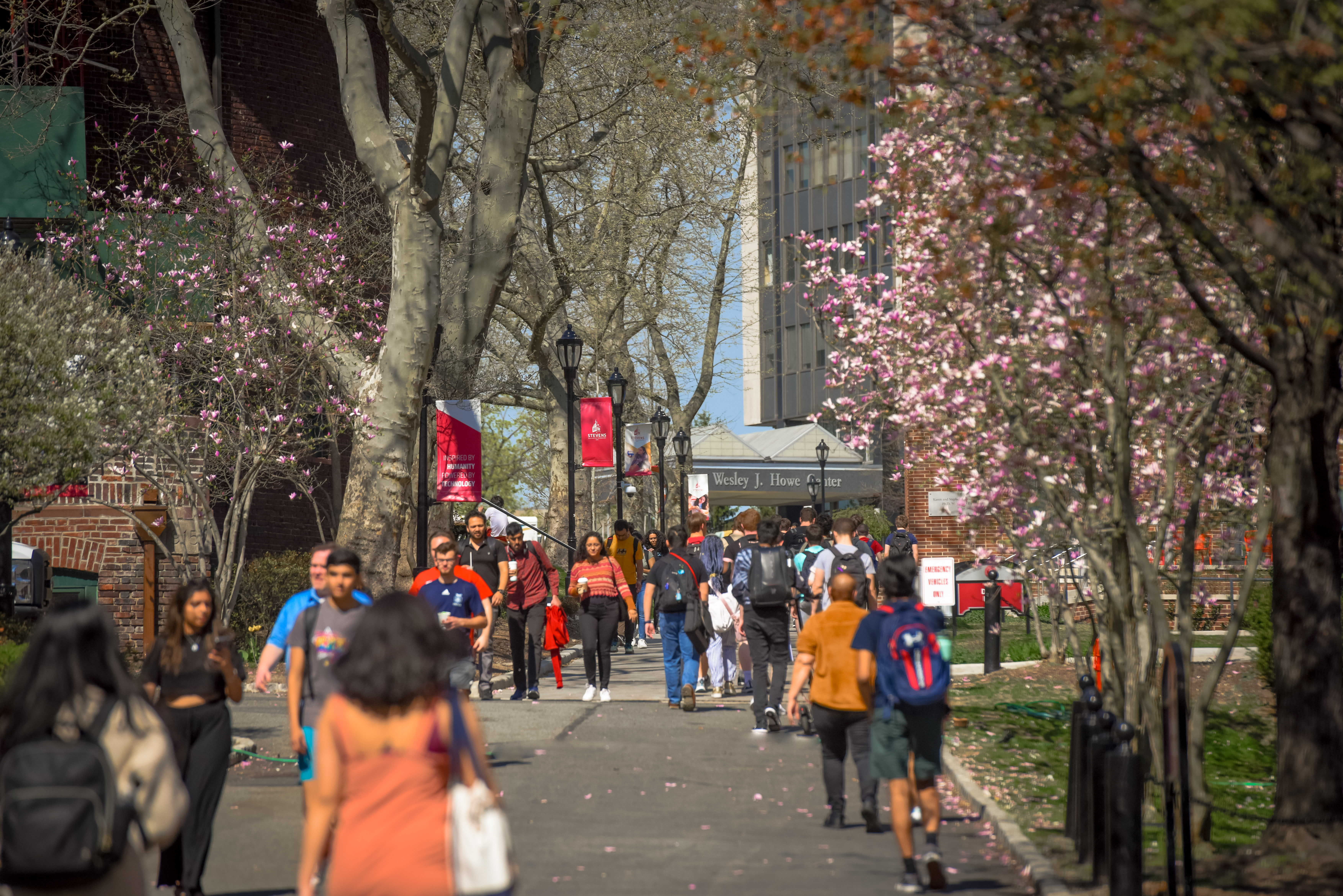 Students walking on campus