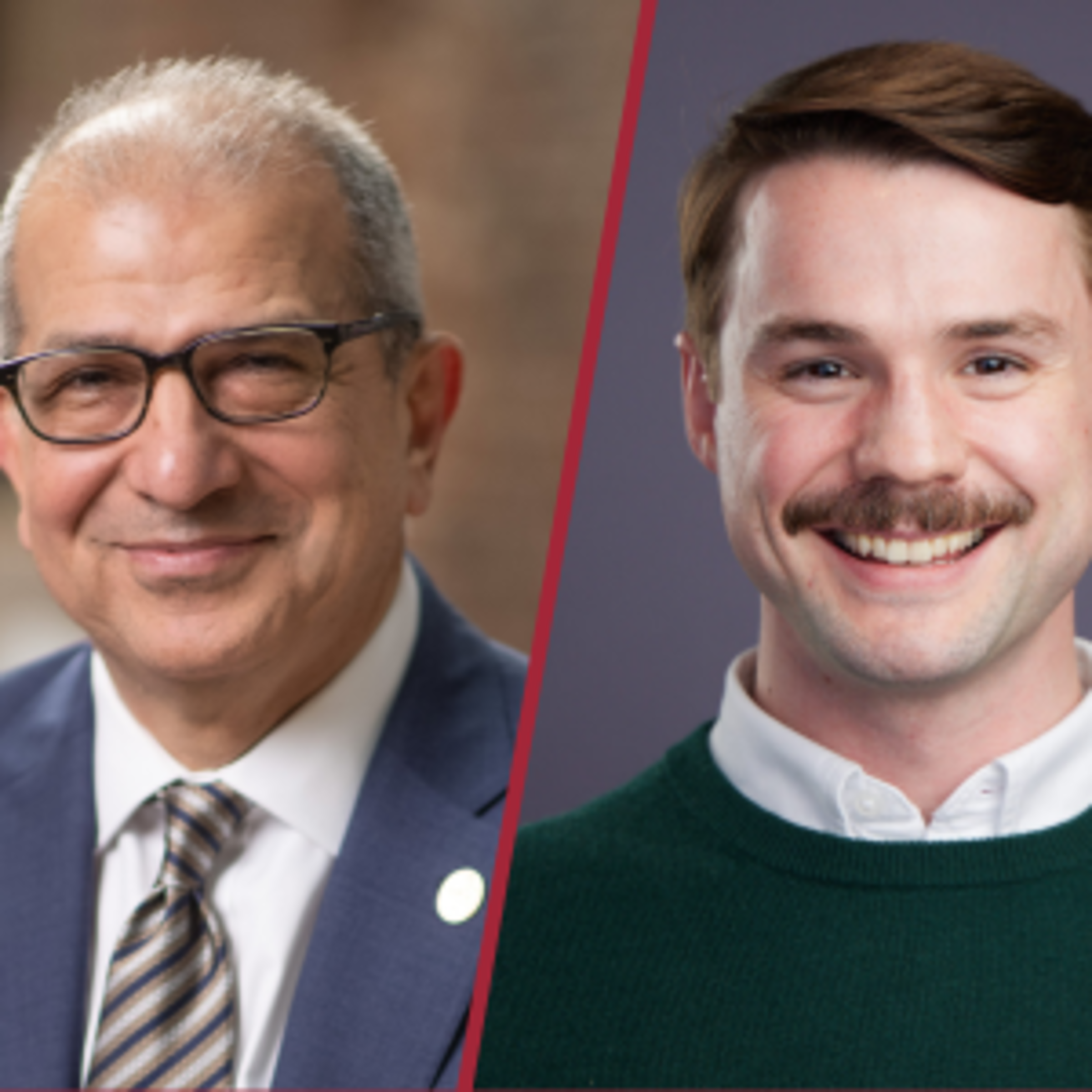 Headshots of President Nariman Farvardin and SAA President Michael Cahill