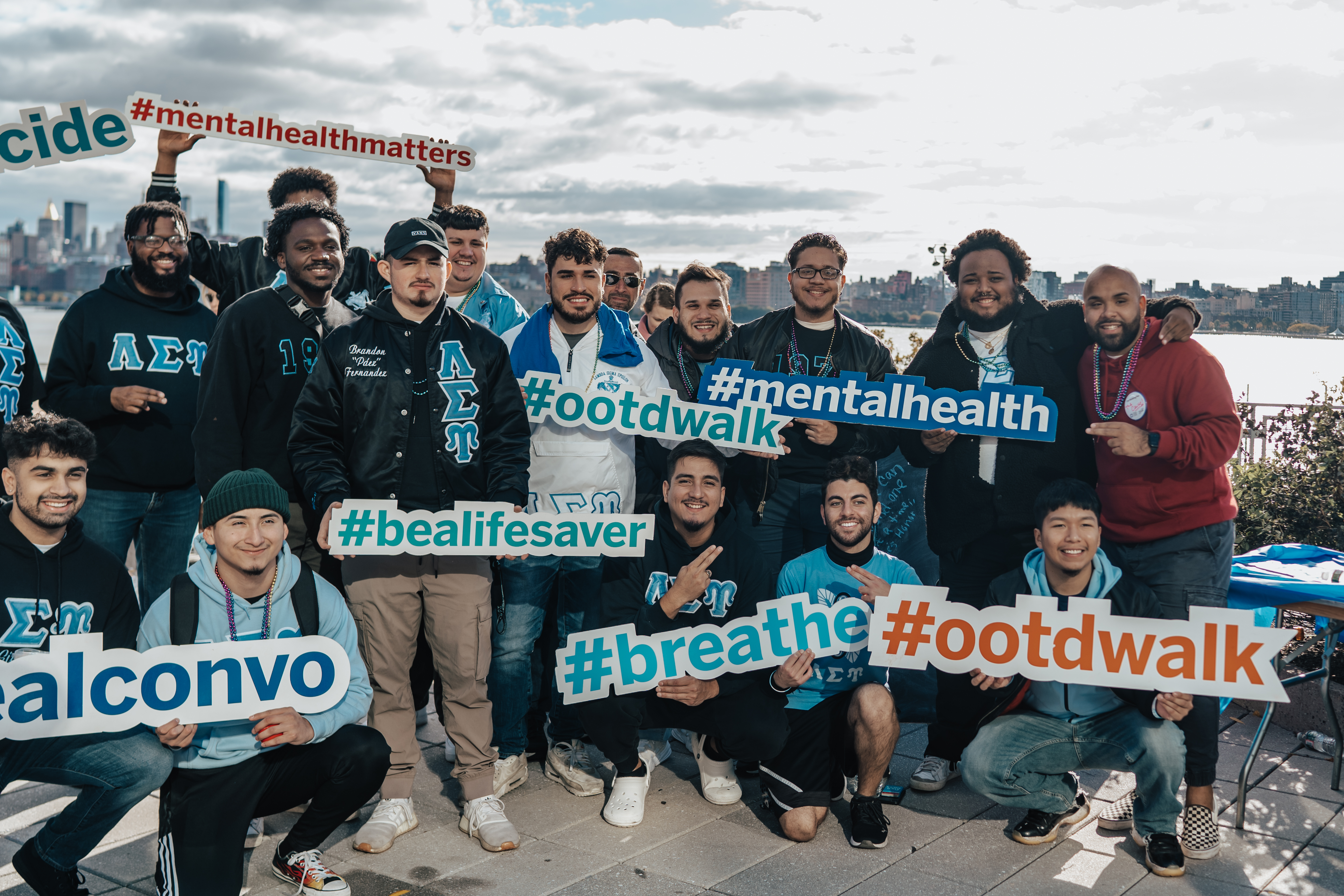 Lambda Sig Upsilon at the 2023 Hoboken Out of Darkness Walk