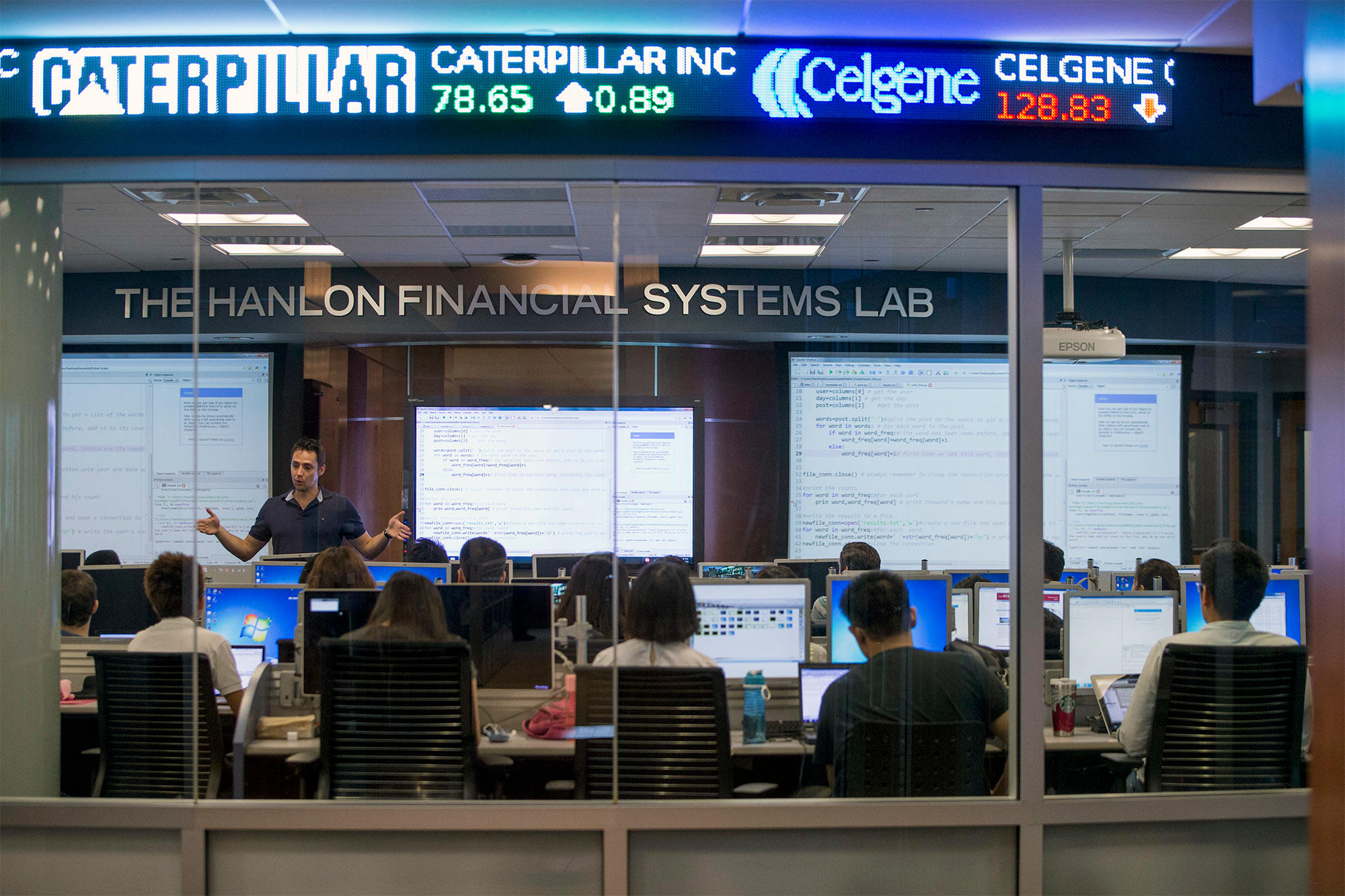 Hanlon Professor with students