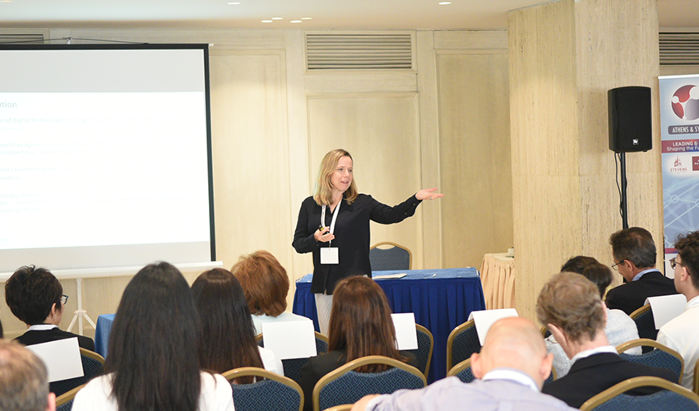 SSB Professor Ann Murphy presents to room