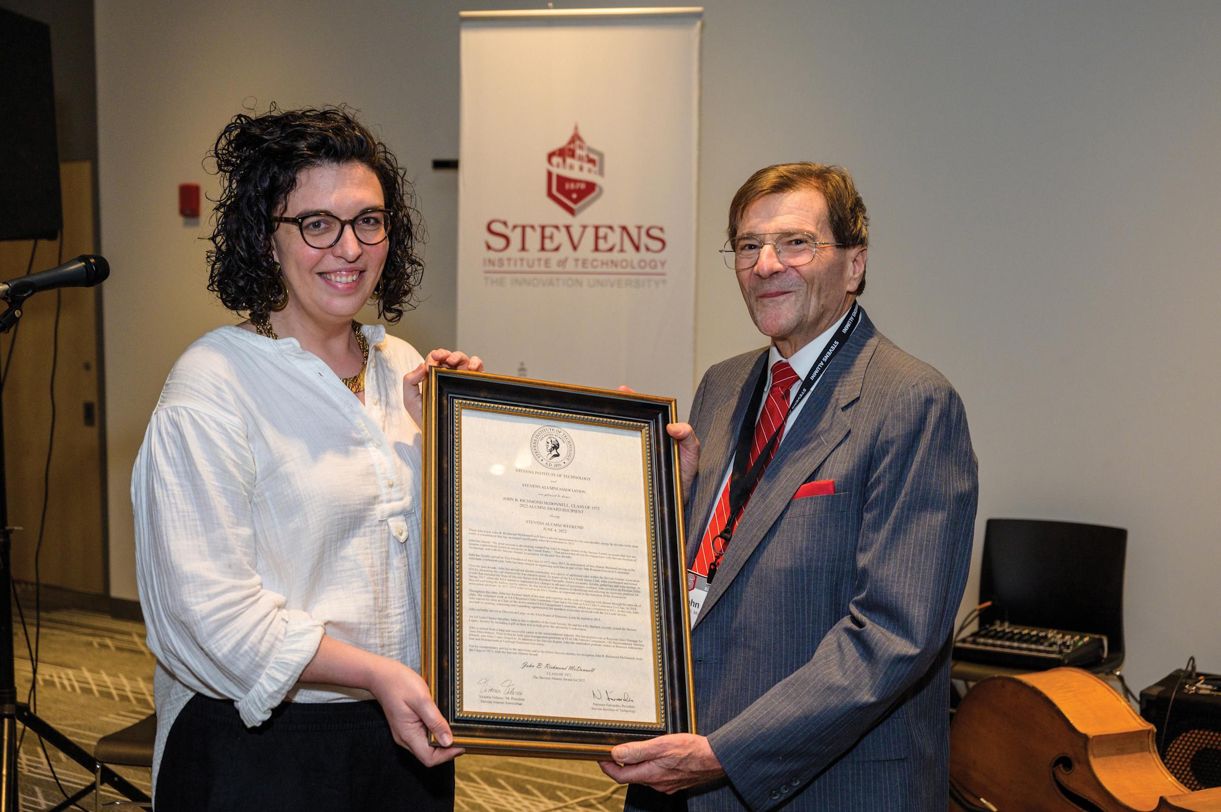 Alumni Award presentation.