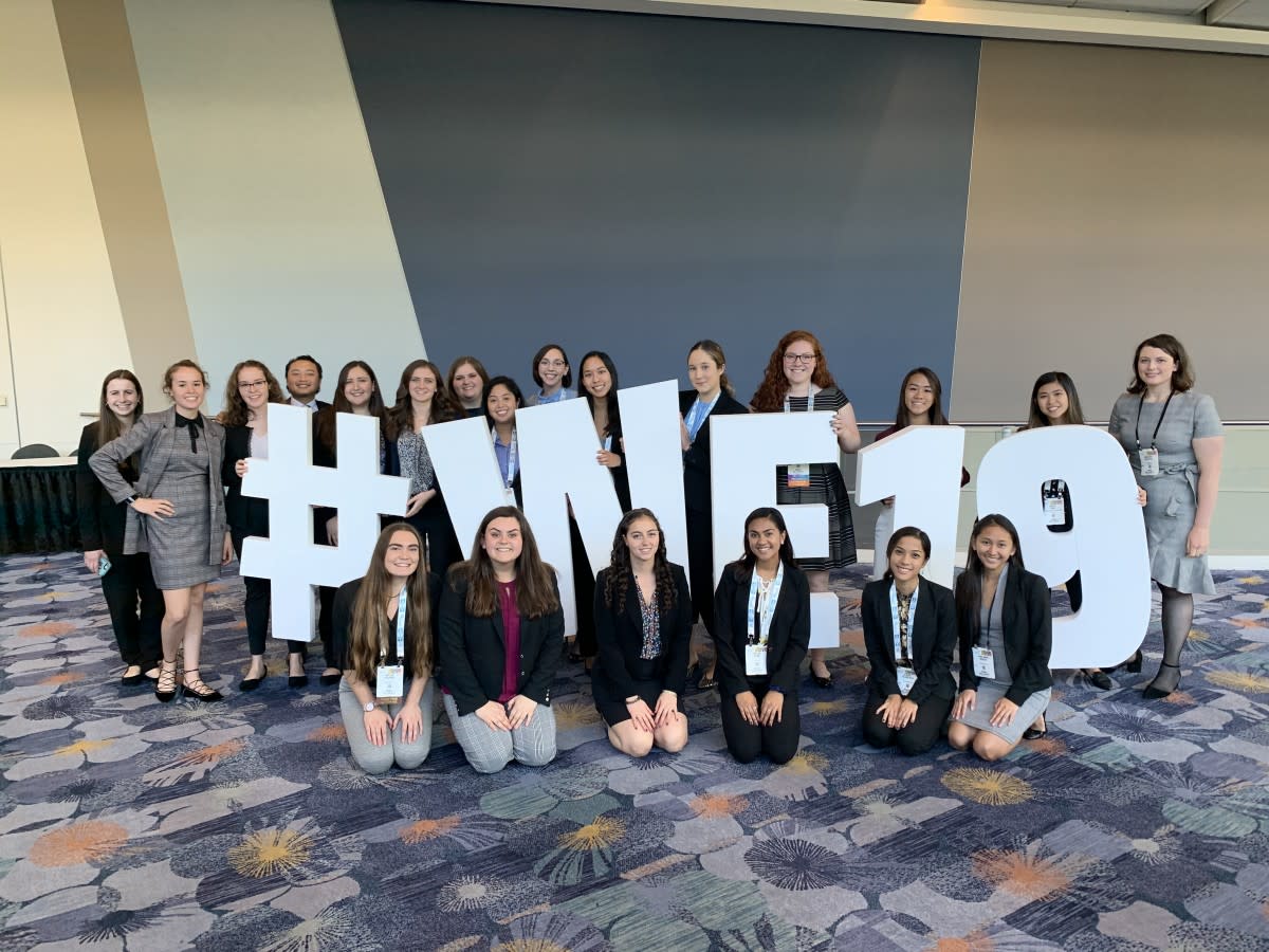 Group photo of attendees at the Society of Women Engineers Annual Conference in Anaheim