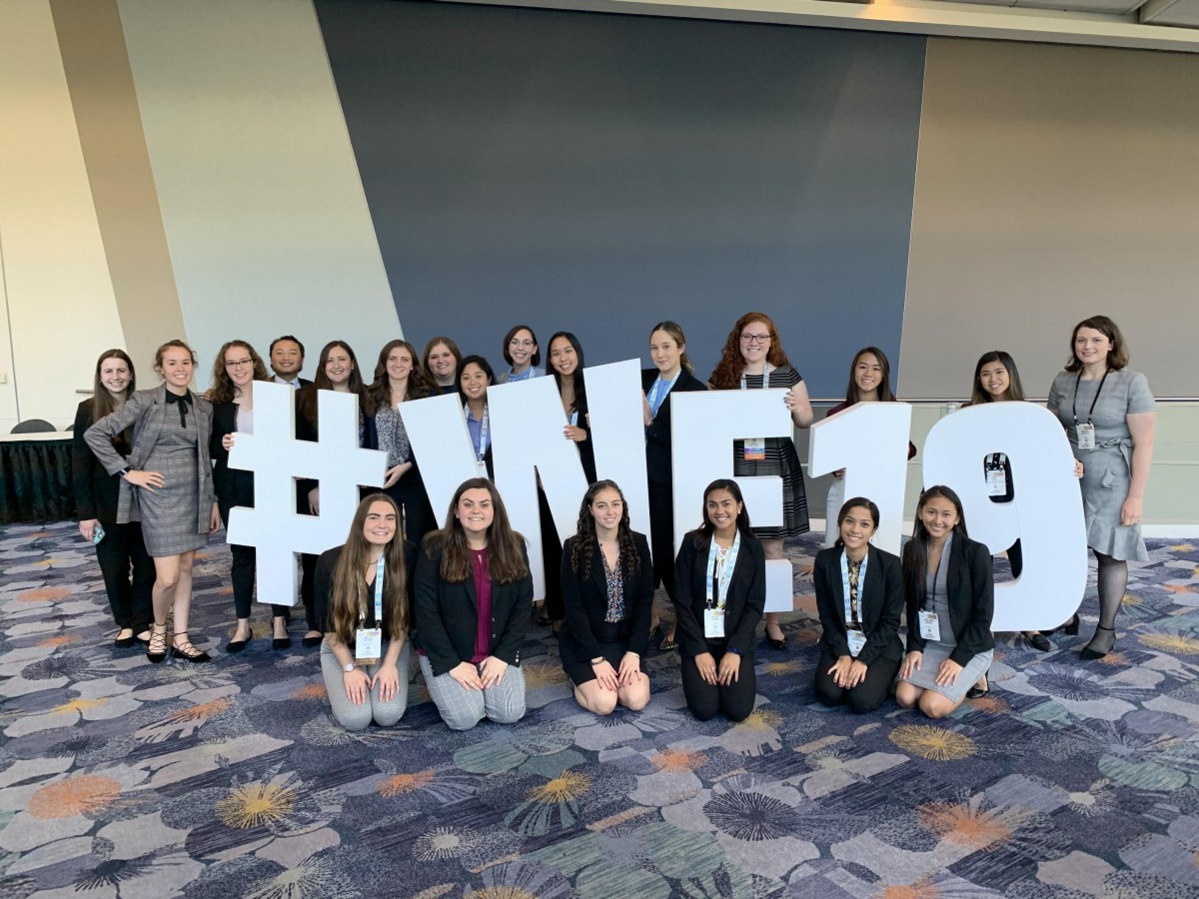 Group photo of attendees at the Society of Women Engineers Annual Conference in Anaheim
