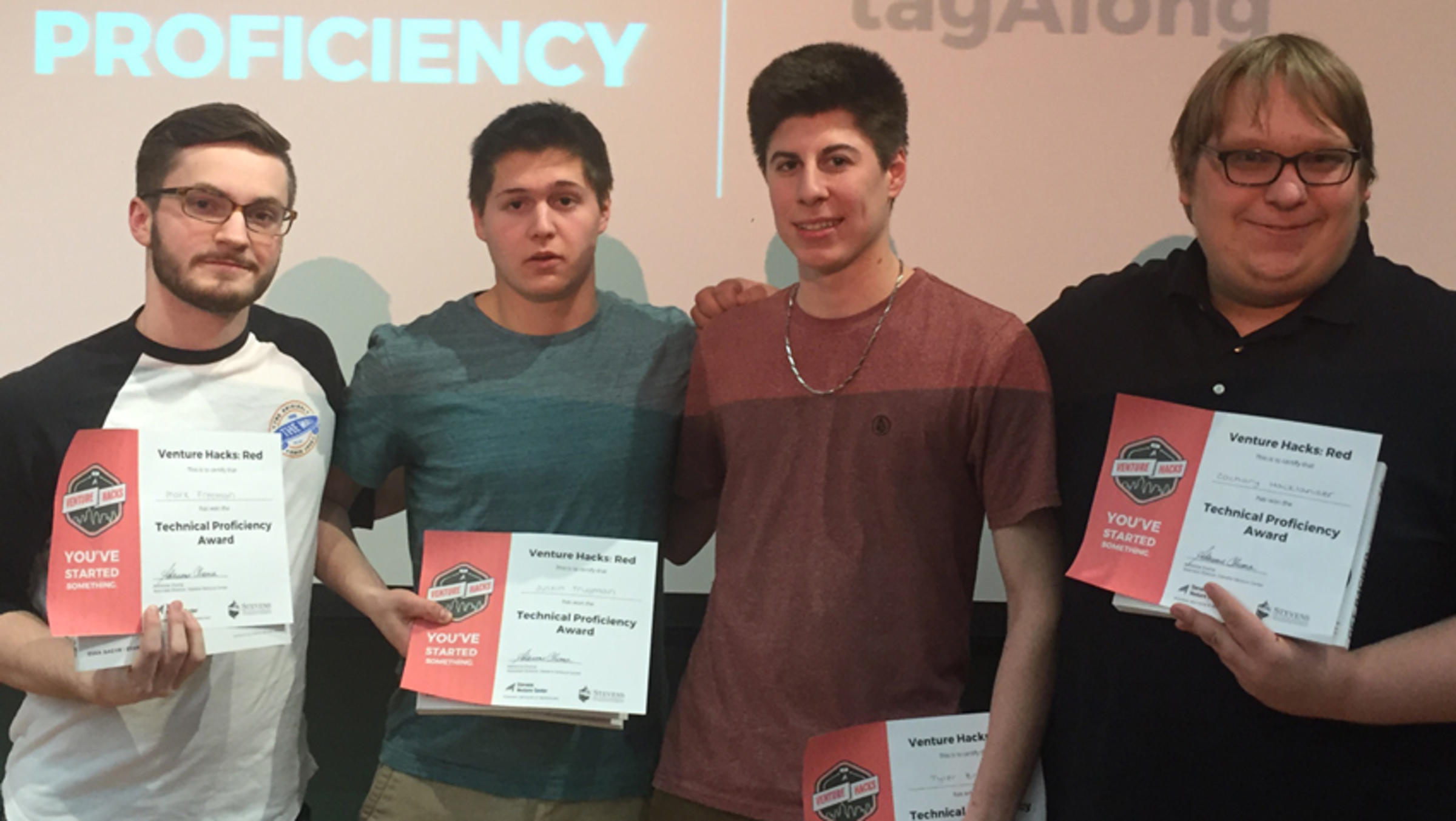 SVC Hackathon students (left to right):Mark Freeman, Justin Trugman, Tyler Bryk and Zachary Hacklander