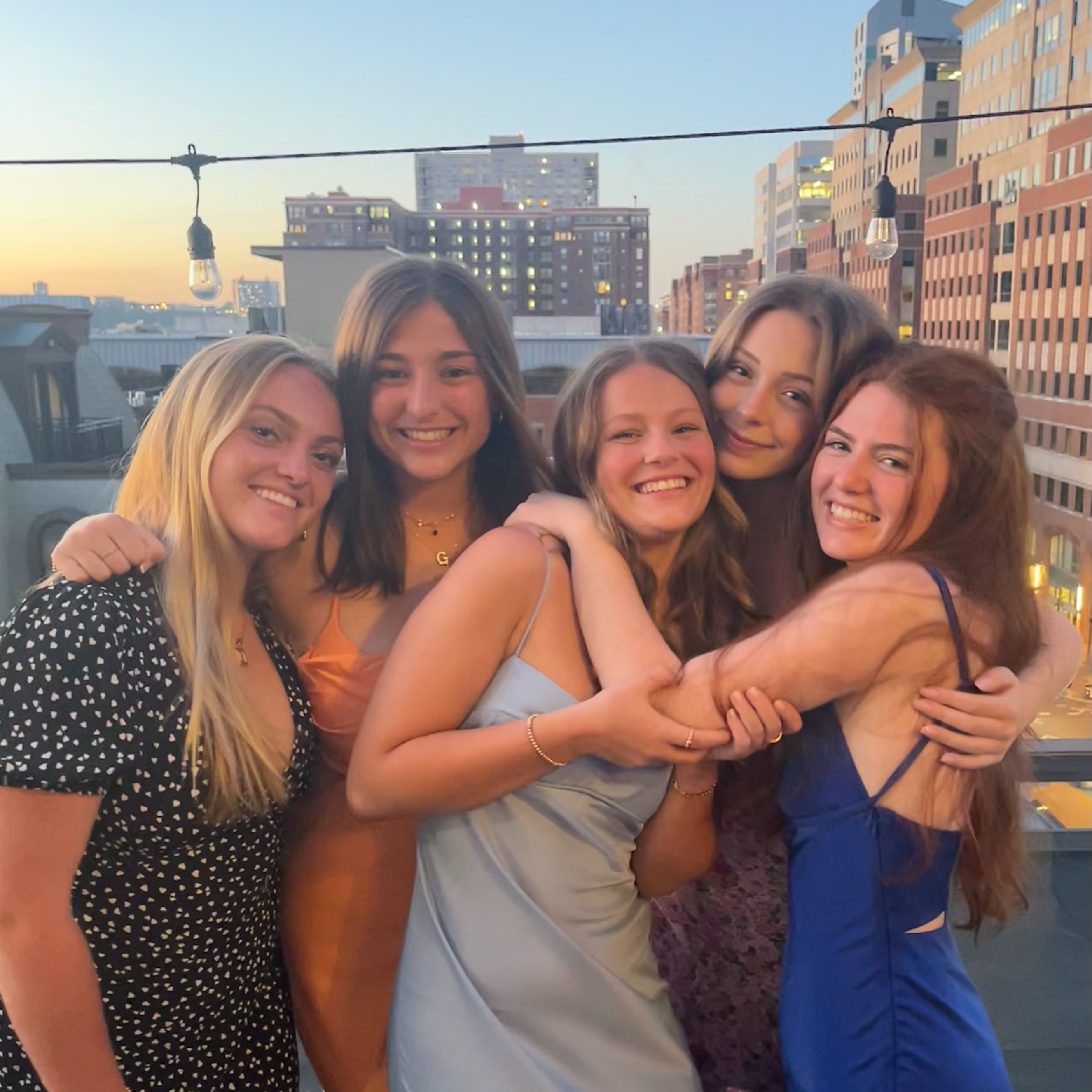 Georgina Fields poses with friends in Hoboken