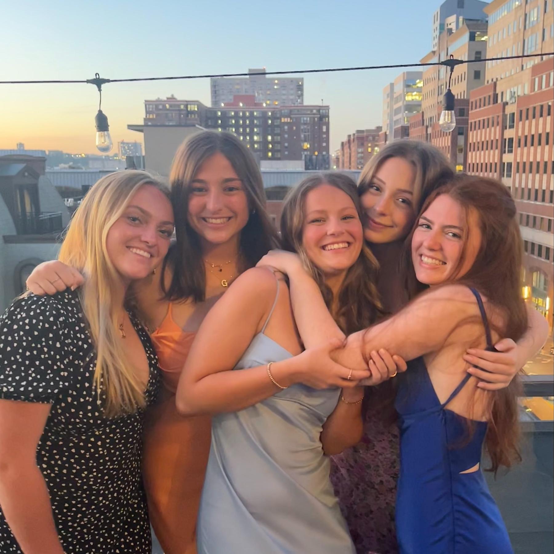 Georgina Fields poses with friends in Hoboken
