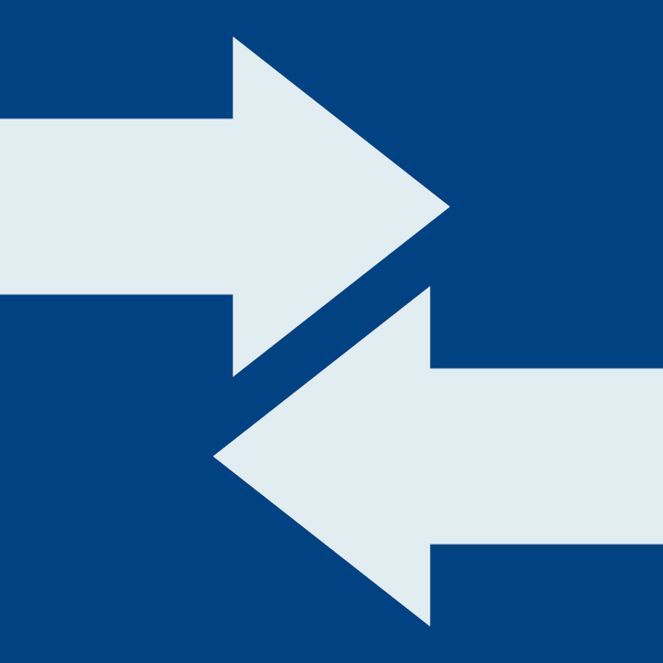 Icon with 2 arrows pointing in opposite direction