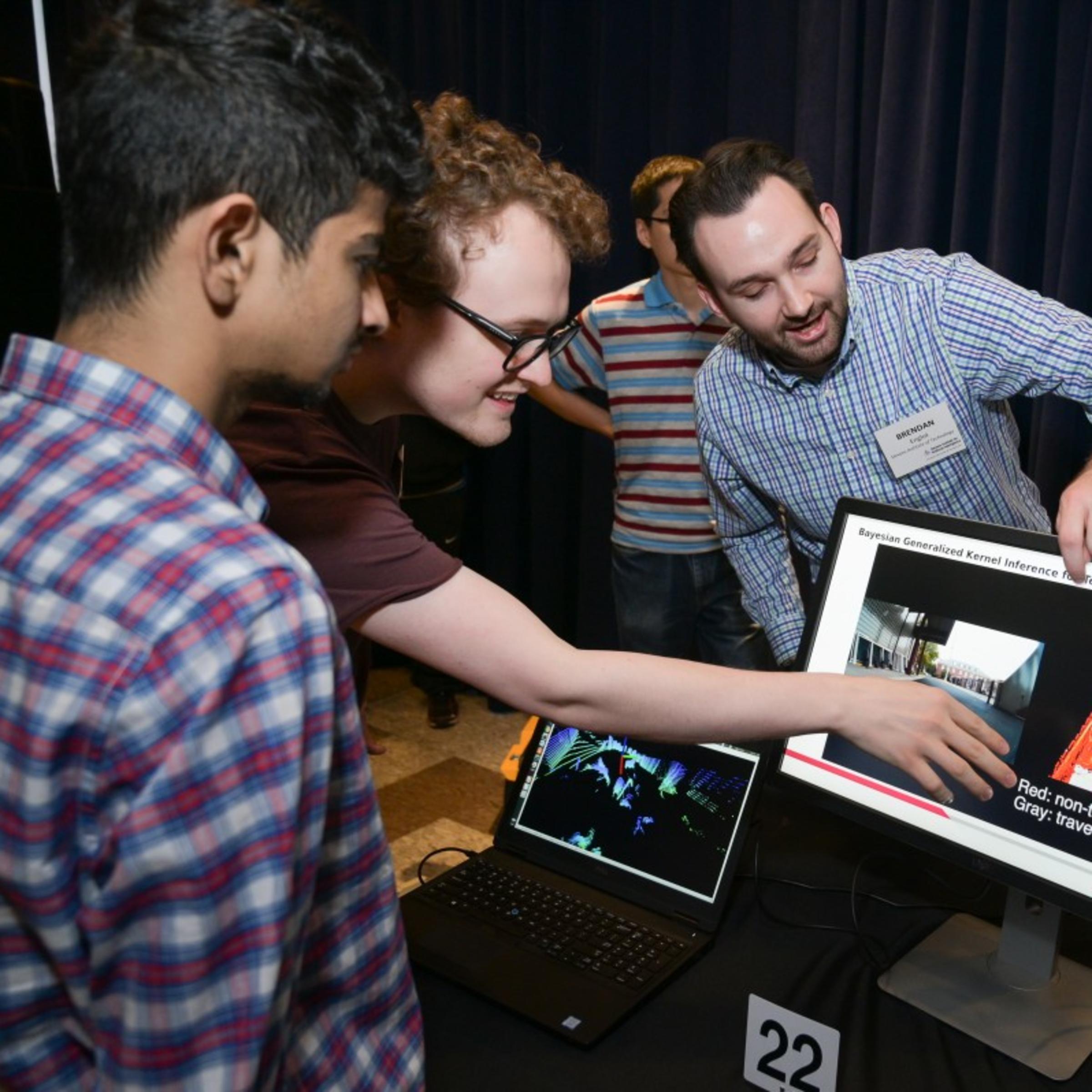 Brendan Englot demonstrating an AI-driven underwater mapping robotics system