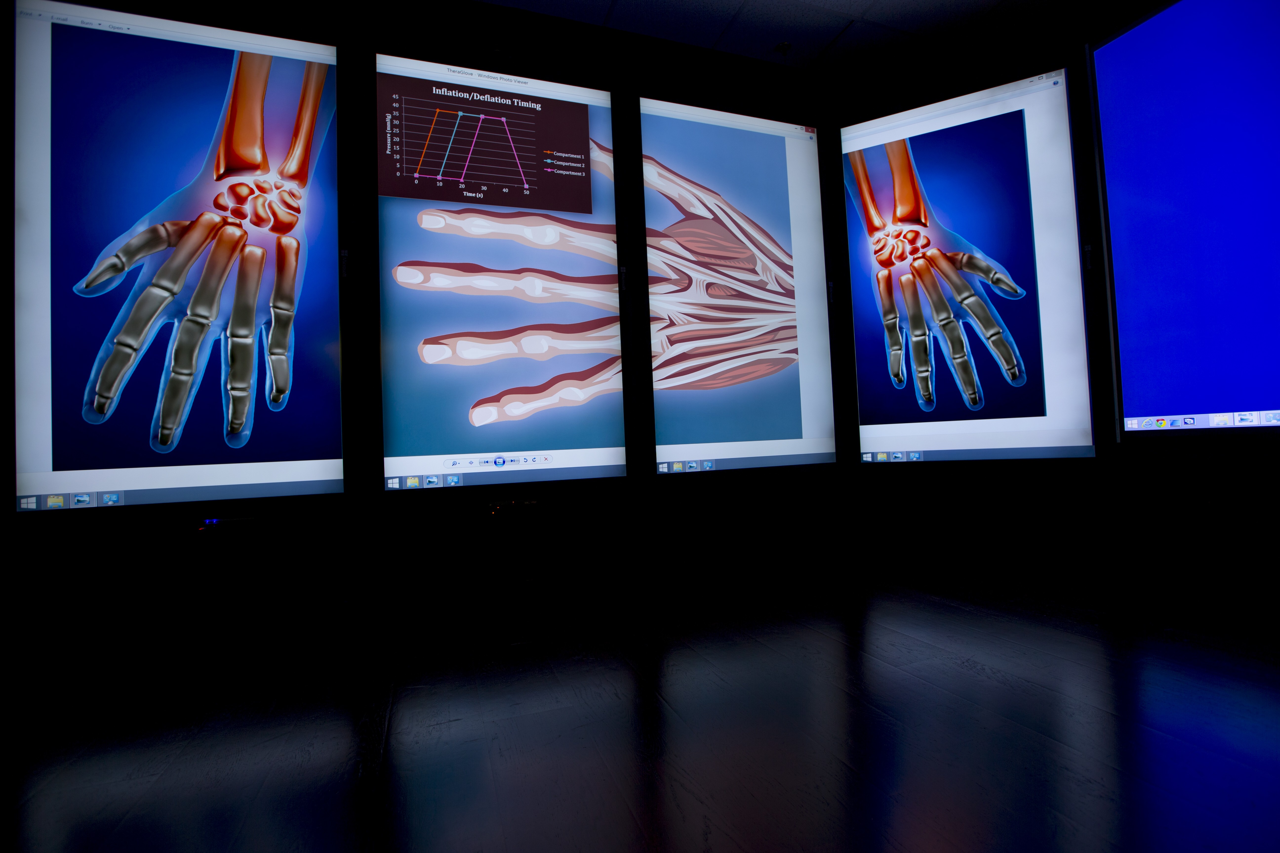 Large-screen visualizations of human hand