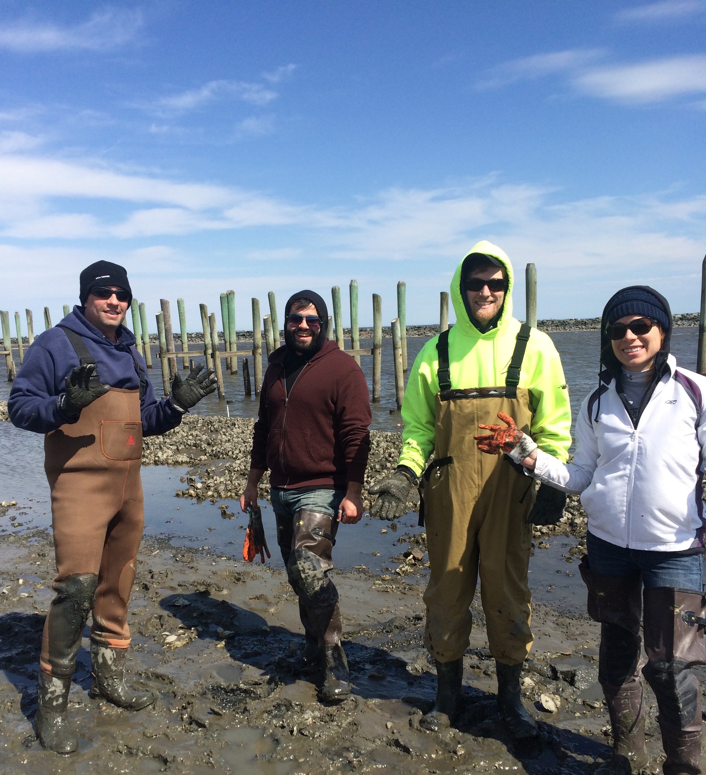 Photo of students at Gandy's Beach