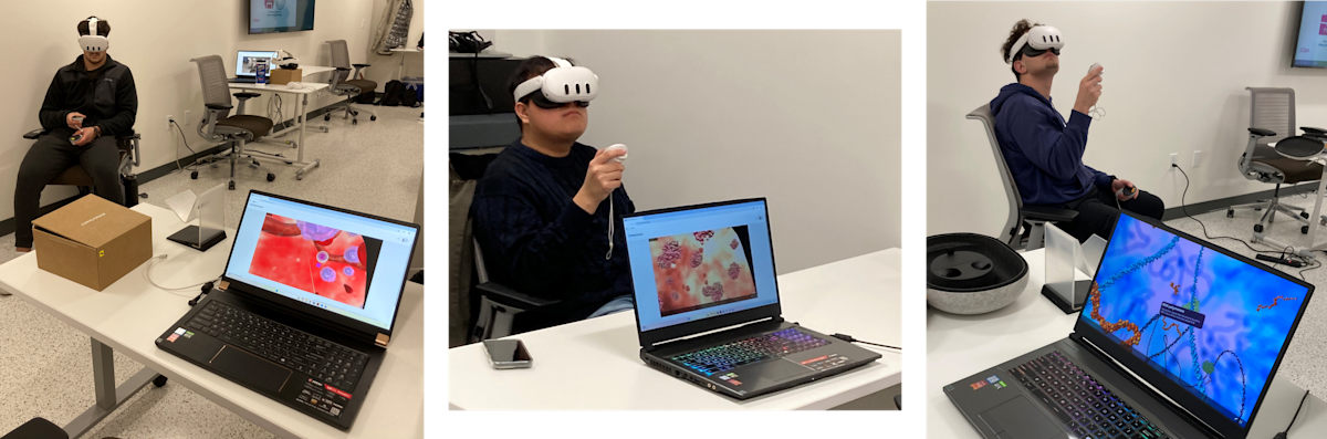 Students in XR Lab using XR headsets