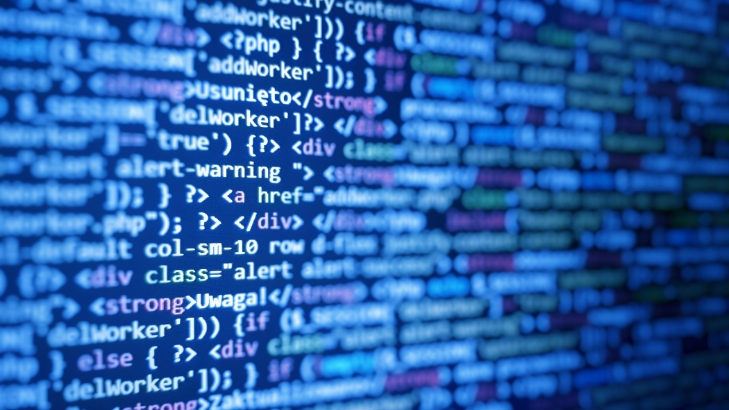 Programming code abstract technology background of software developer.