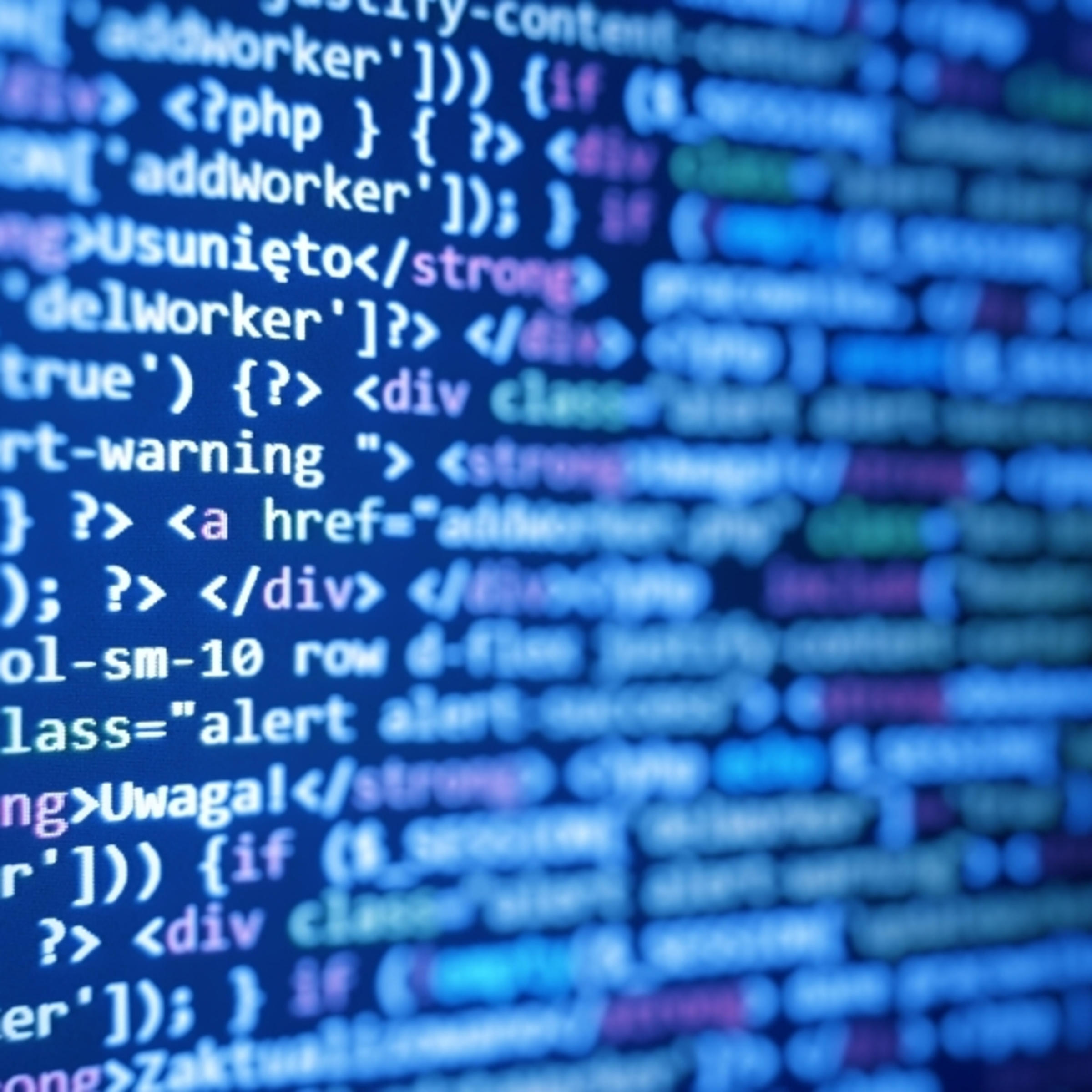 Programming code abstract technology background of software developer.