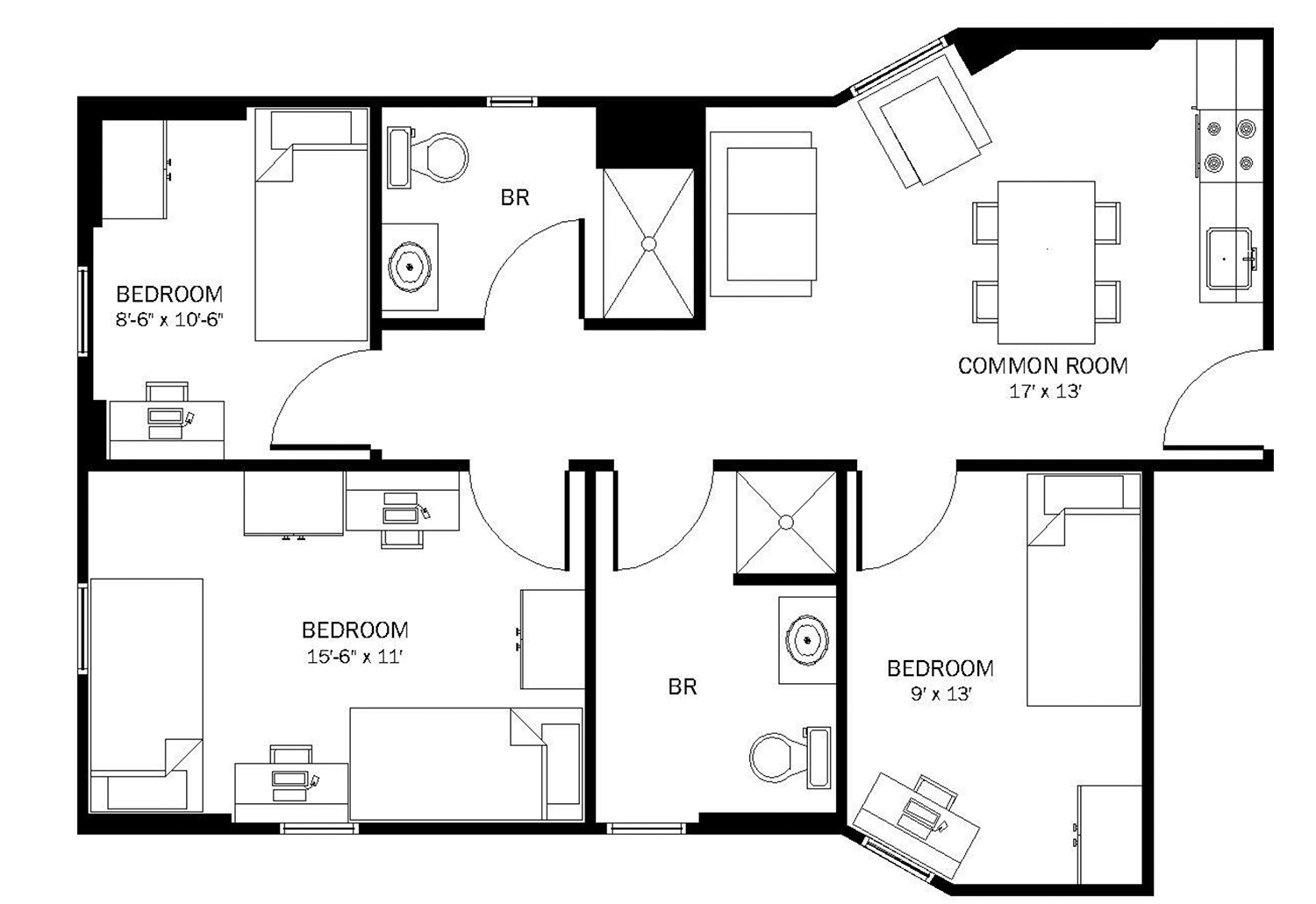 604 River Terrace 4 Person Suite