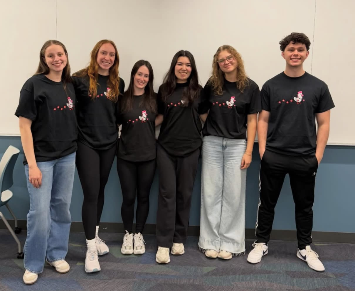 Stevens Health Professions Club Executive Team for the '25-26 year poses together for a photo.