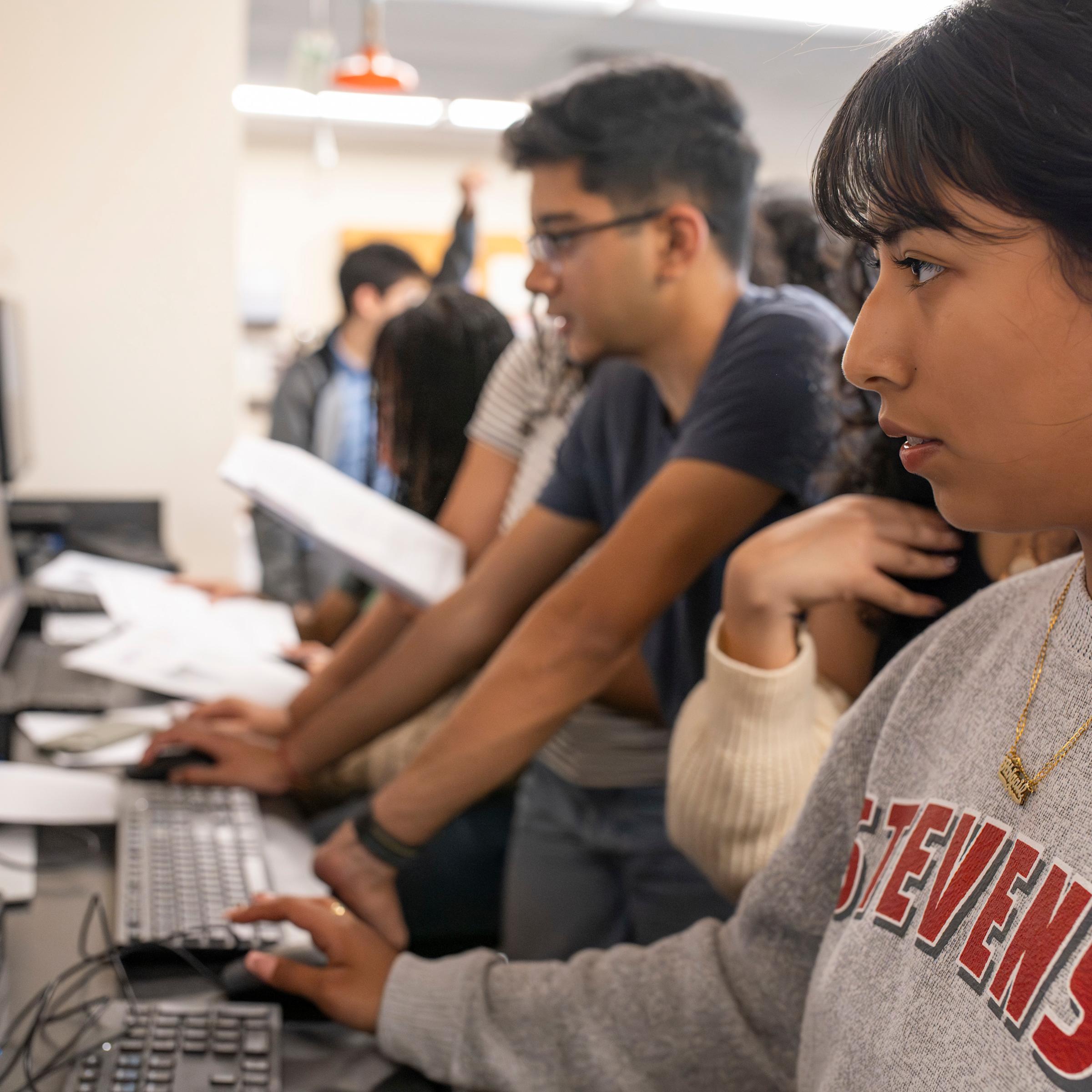 Pre-College Students working on Project