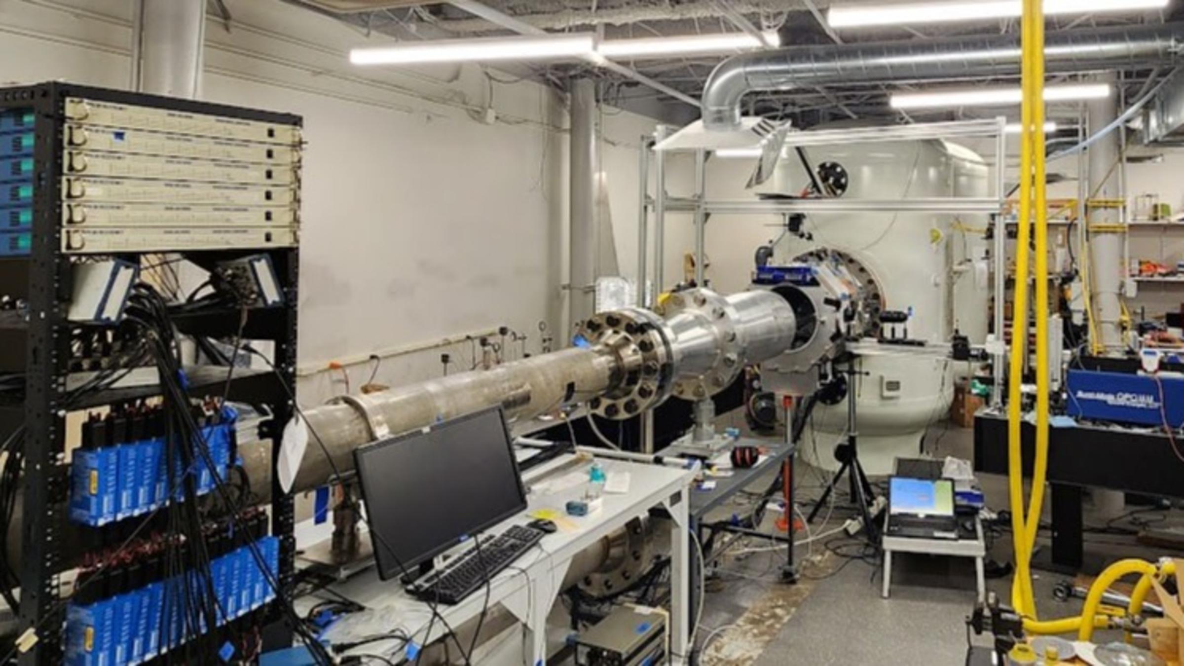 The wind tunnel in Nick Parziale's laboratory