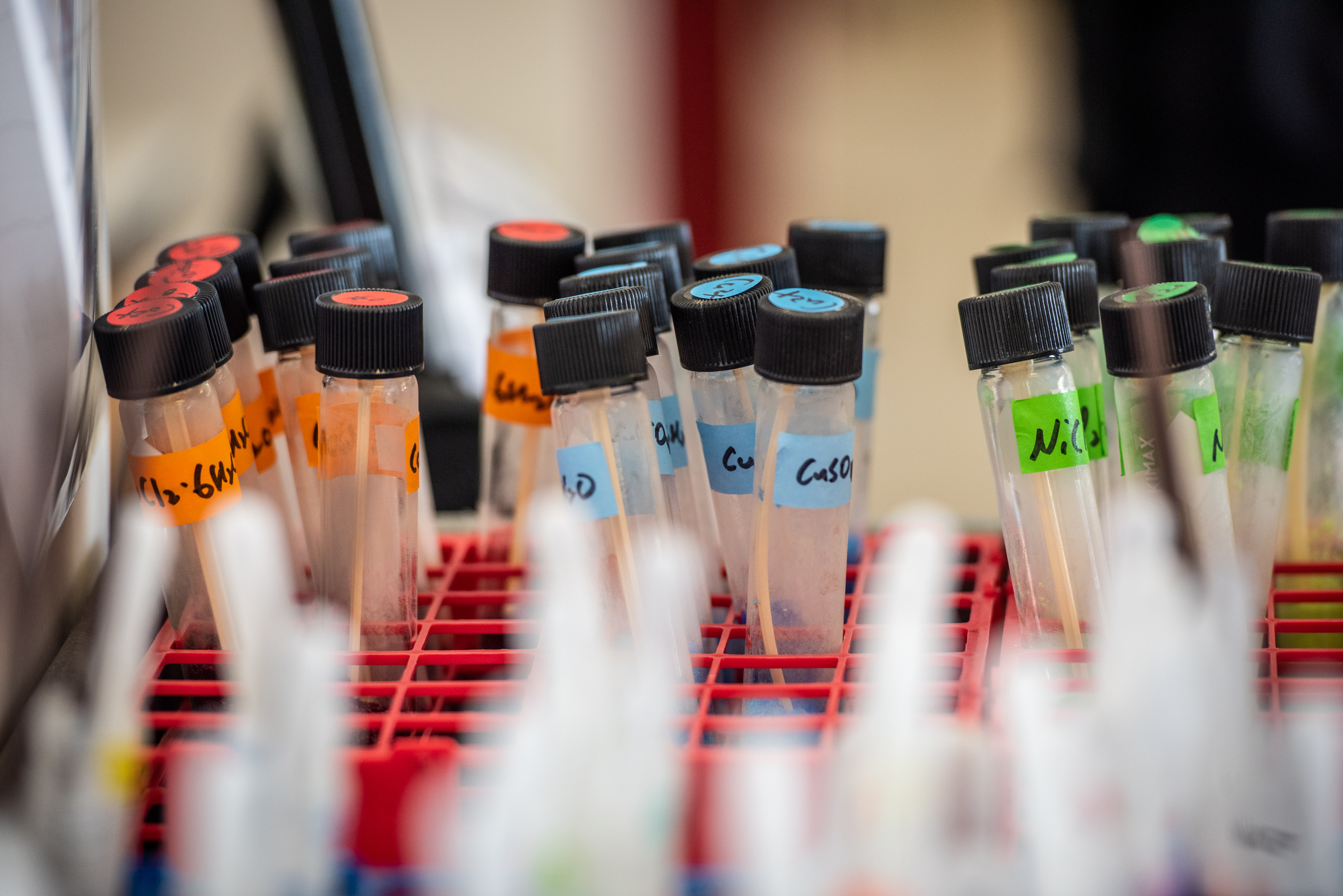 Vials in chemistry lab