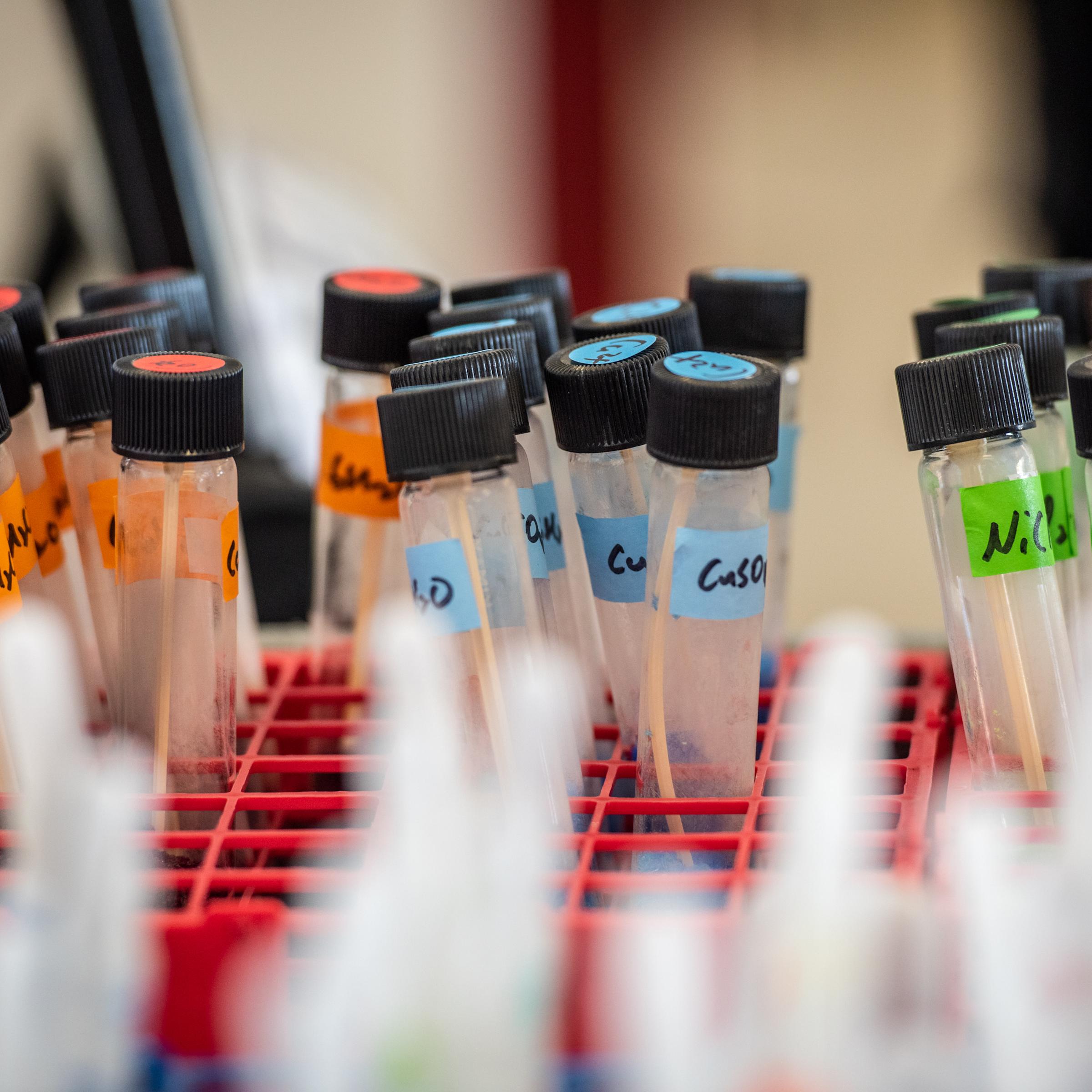 Vials in chemistry lab