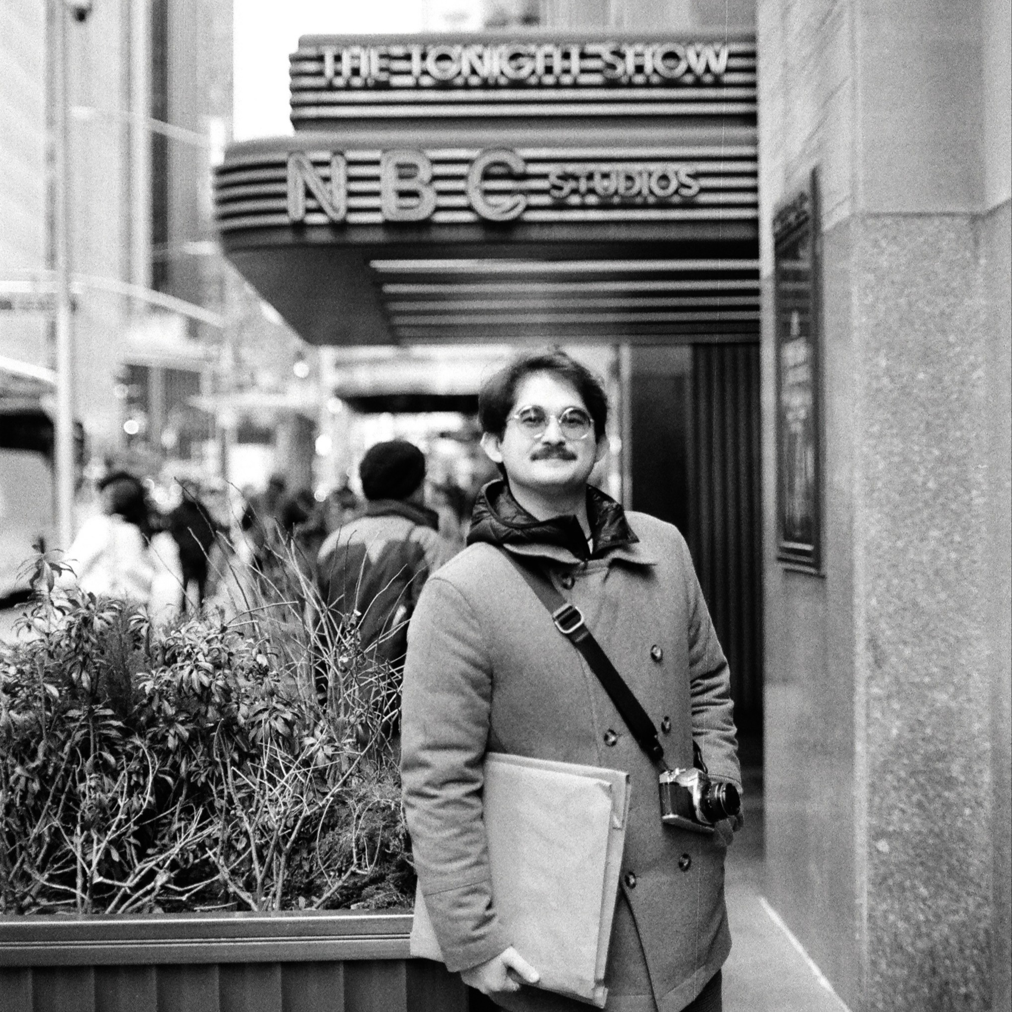 Koby Garcia ’19 in front of NBC Studios in New York