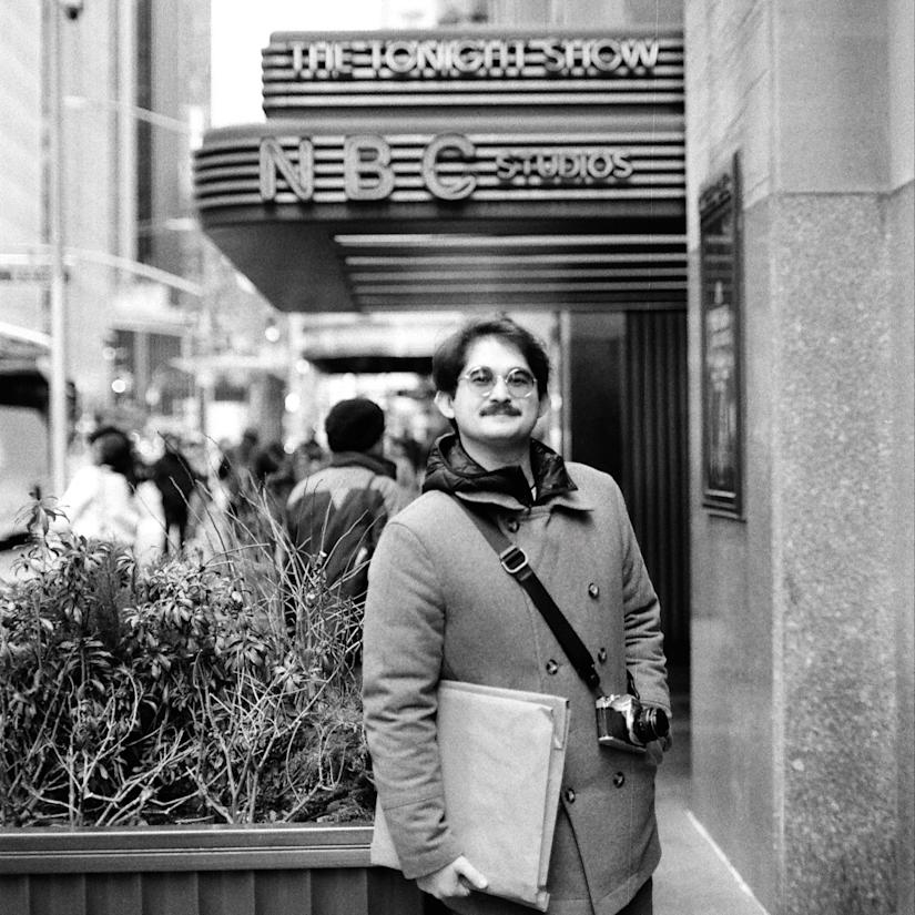 Koby Garcia ’19 in front of NBC Studios in New York