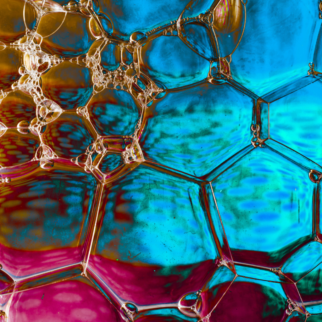 Close-Up Shot colorful Metallic Gel polymer group.