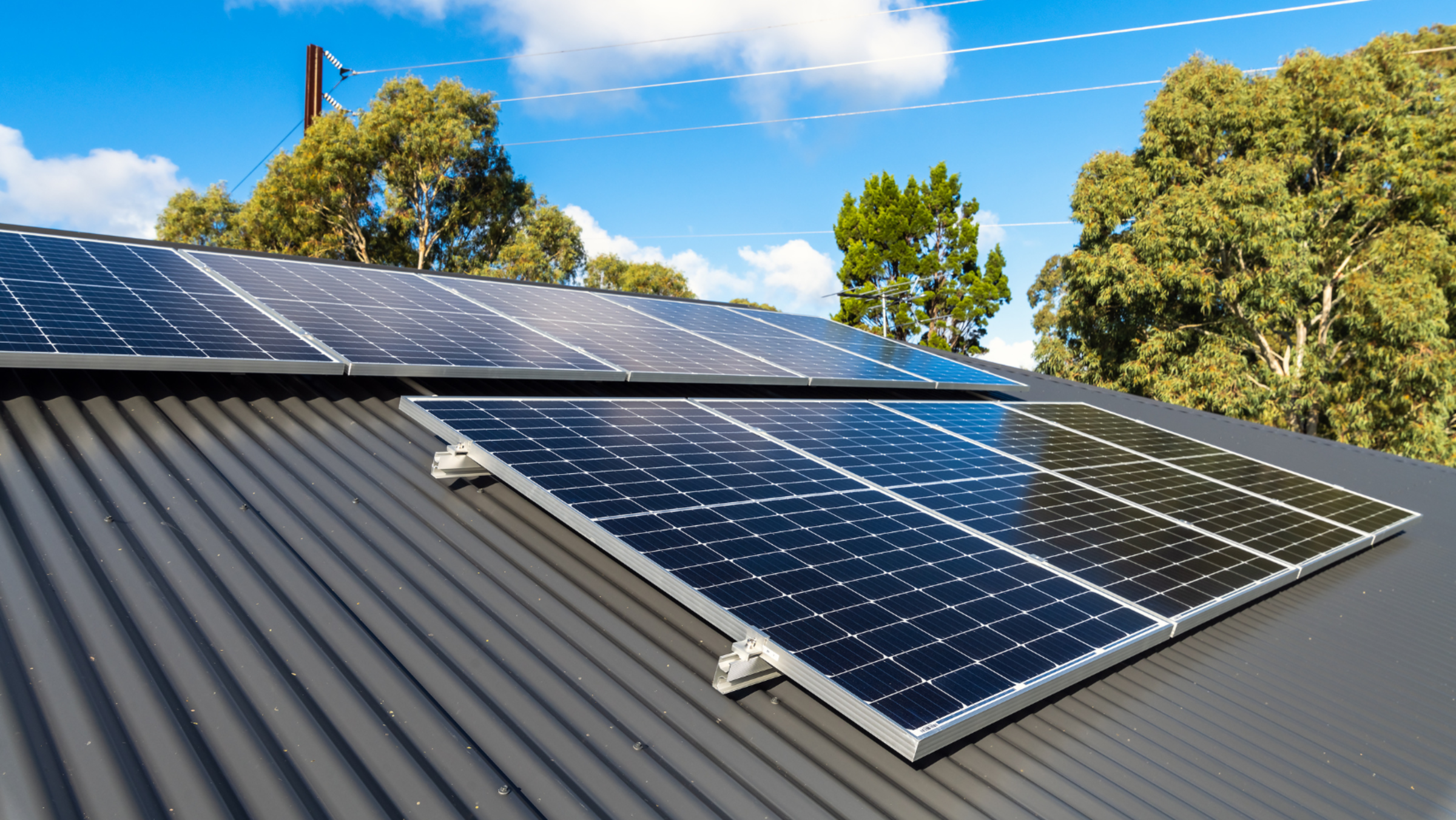 Solar panels on house roof