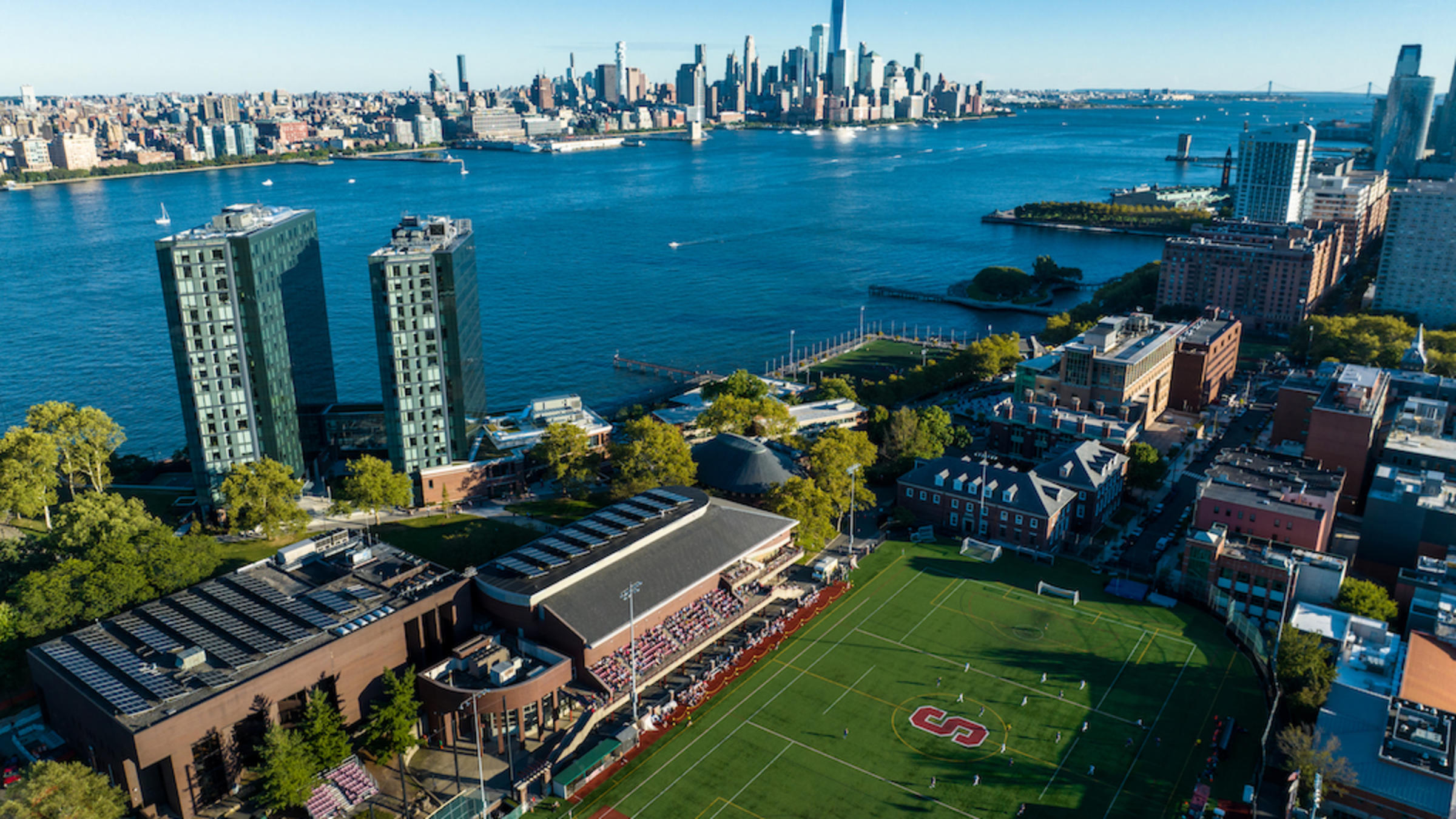 aerial photo of Stevens campus