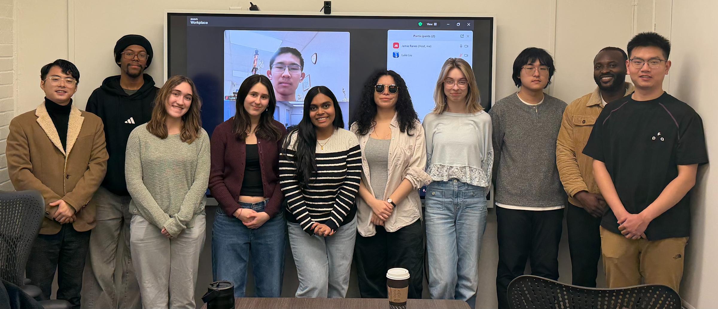 Emily Lossman (sixth from left) led the grand-prize-winning AquaEmpower team in the U.S. Department of Energy 2026 Marine Energy Collegiate Competition who she is posing with in the photo.