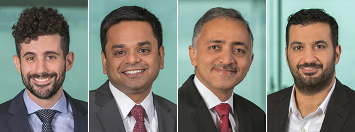 Four of the new business faculty at Stevens for 2018.