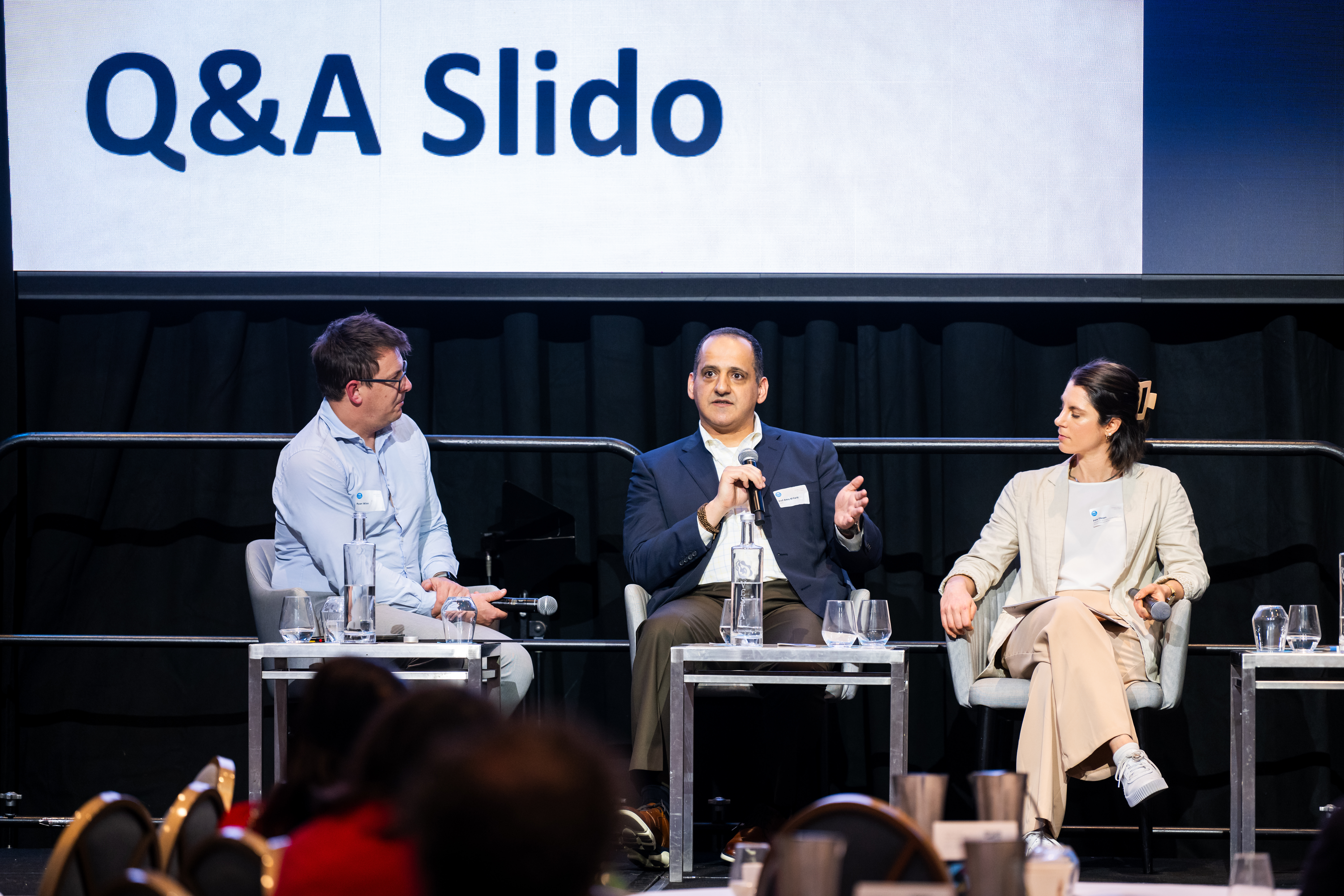 Amro Farid speaks at the CSIRO summit in Australia in August 2023.