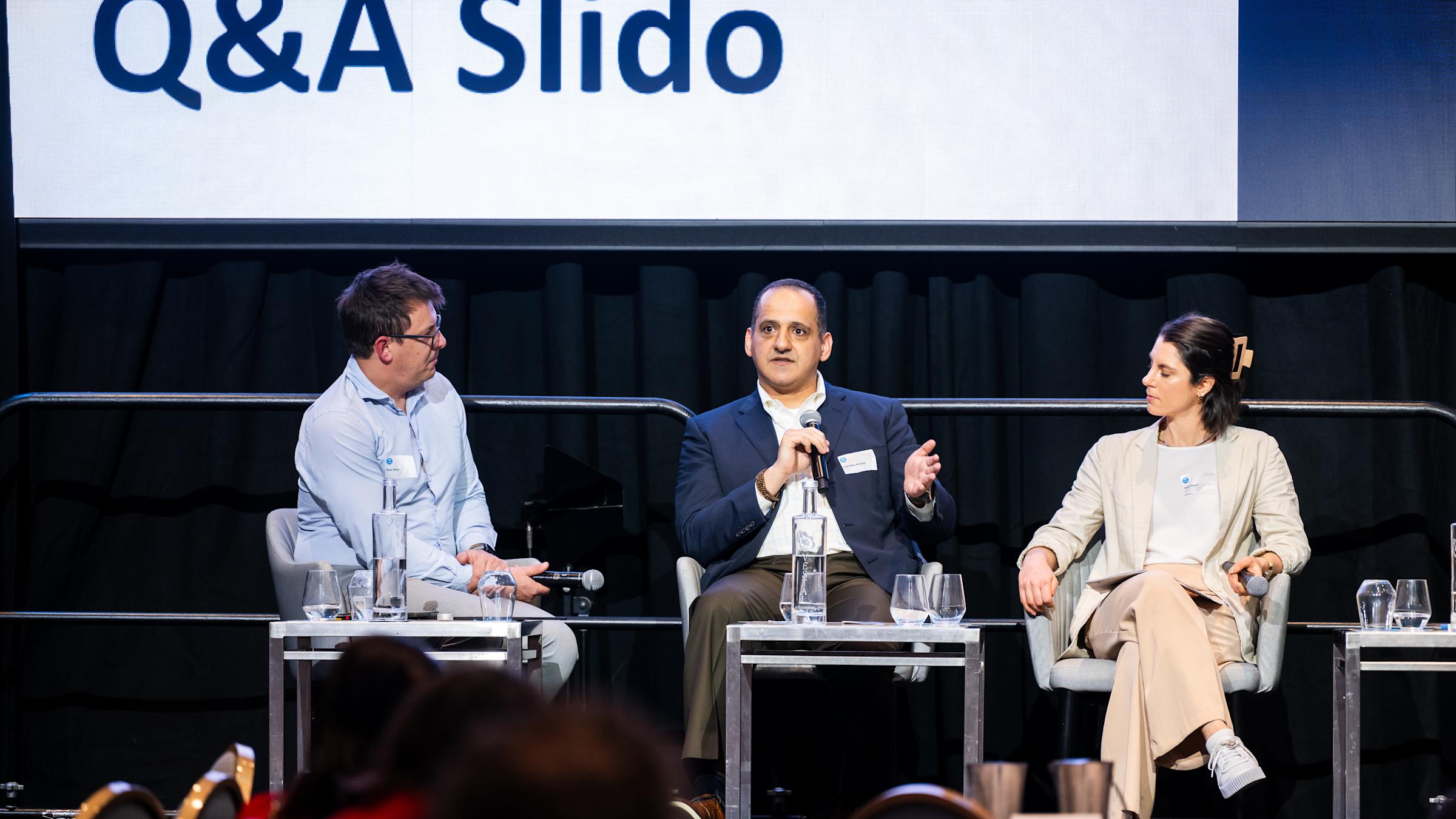 Amro Farid speaks at the CSIRO summit in Australia in August 2023.