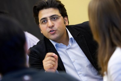 A professor in middle of conversation