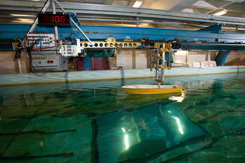 Testing boat hulls in Davidson lab