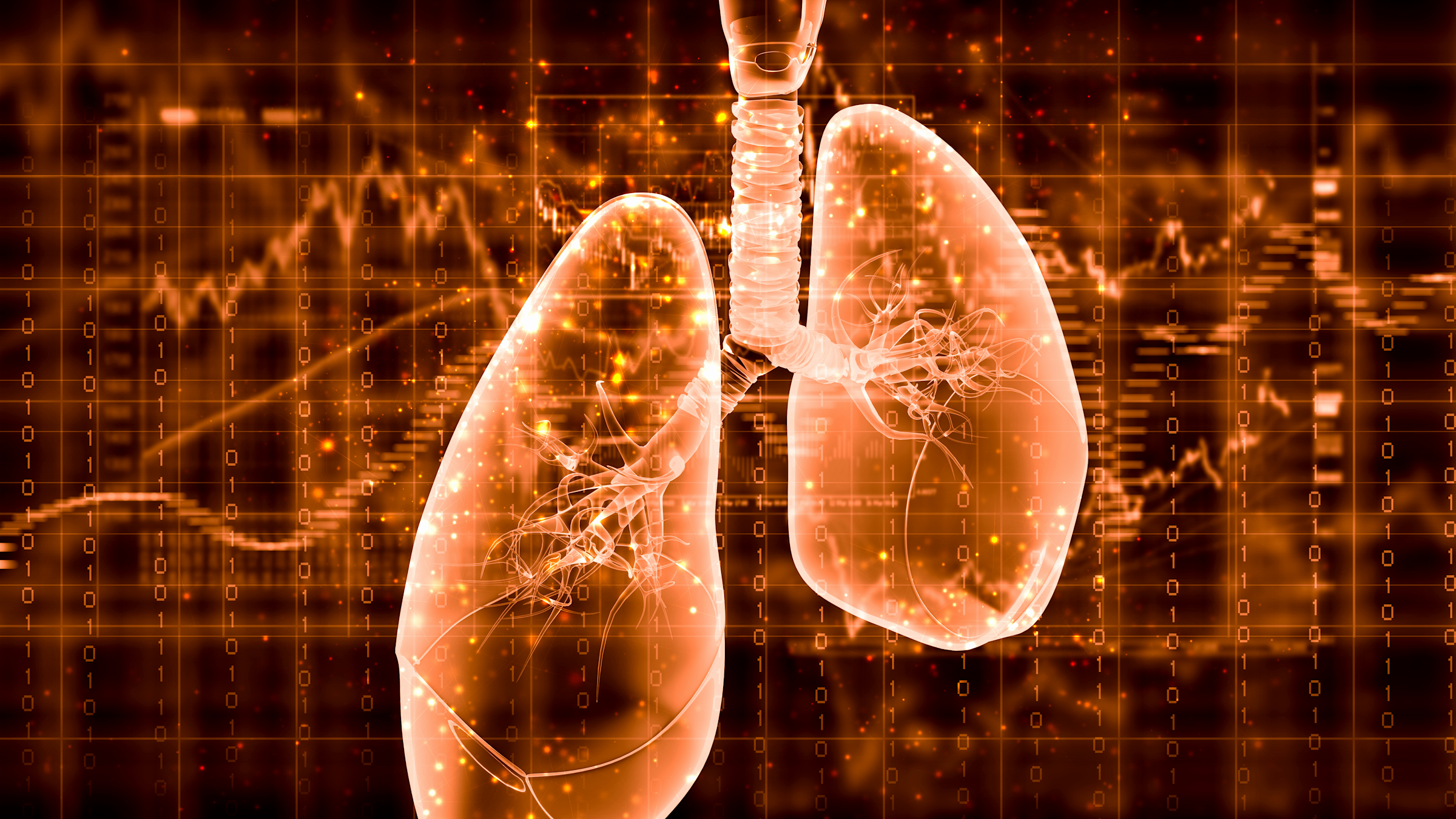 an illustration of lungs with the numbers 0 and 1 in the background to represent technology/computing